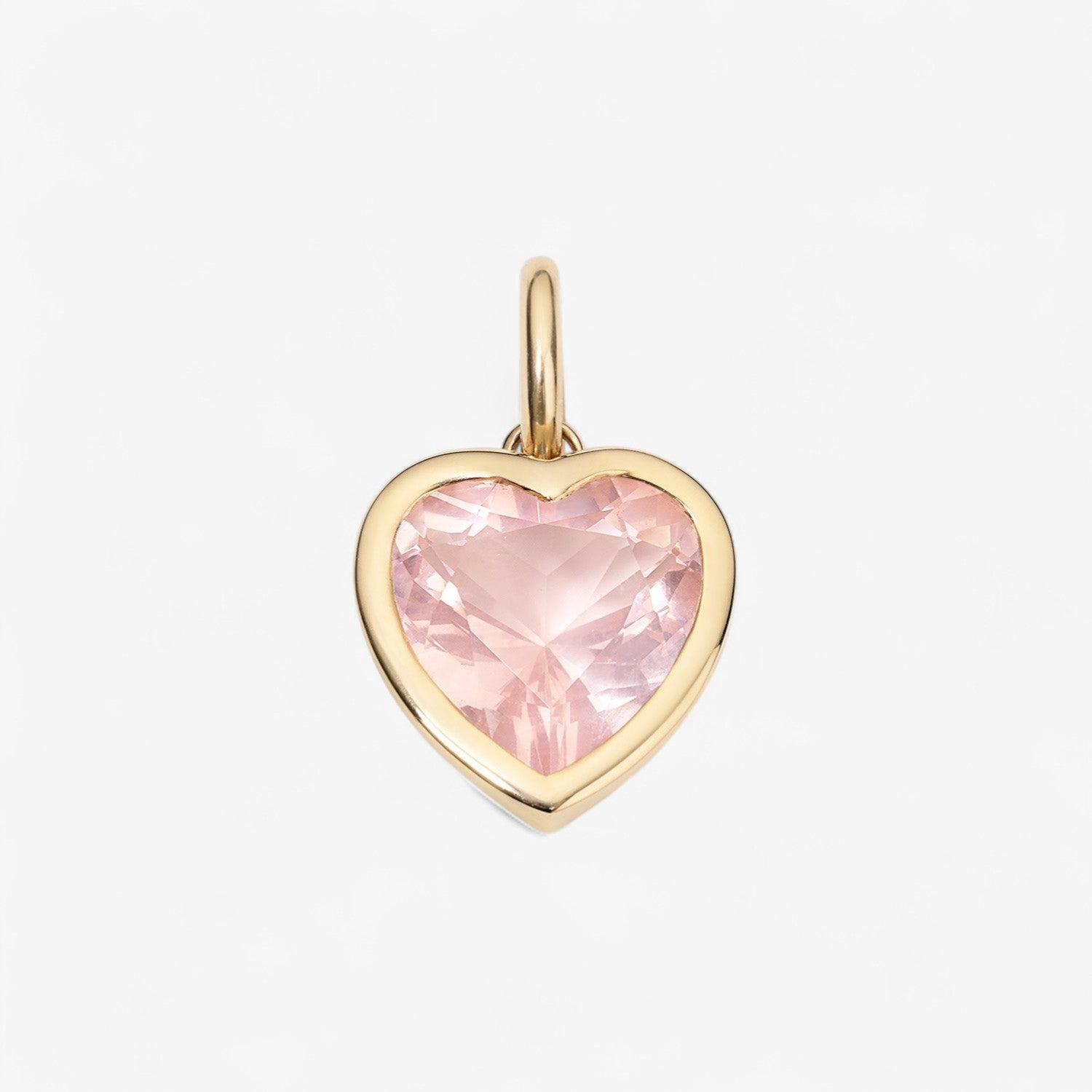 Pink Quartz Heart Charm