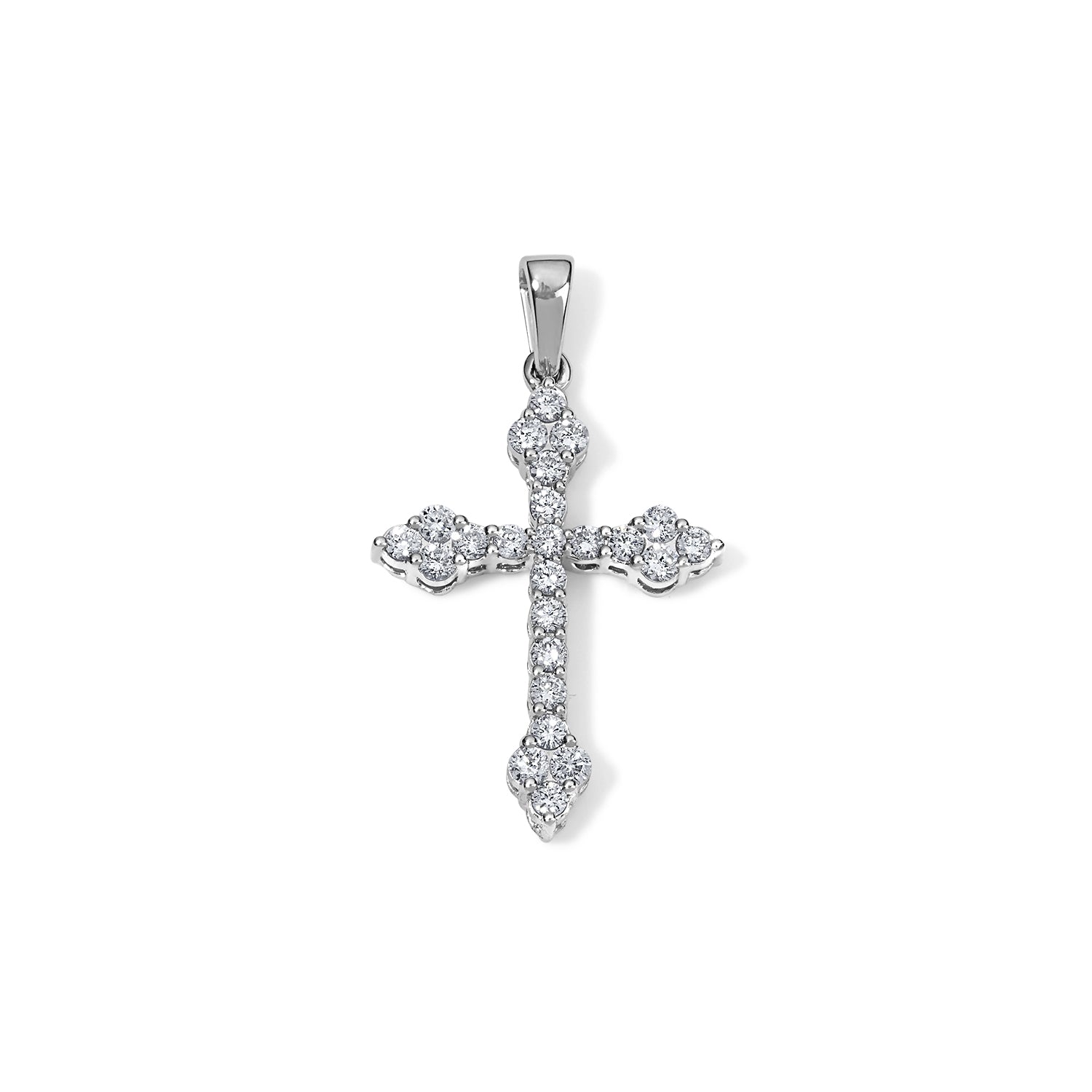 Gothic-Style Diamond Cross Pendant