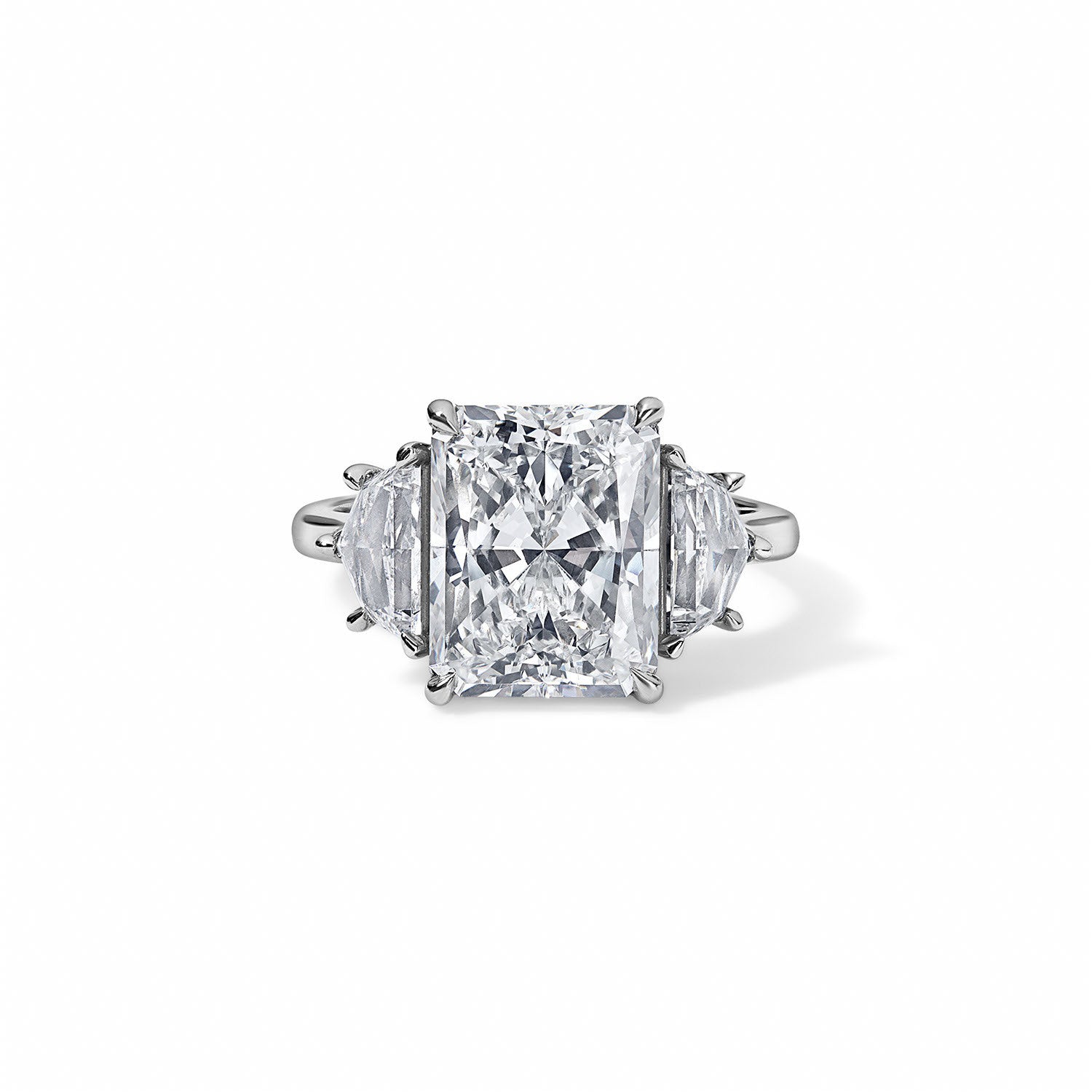 4.01CT Radiant Cut With Epaulette Side Stones Engagement Ring