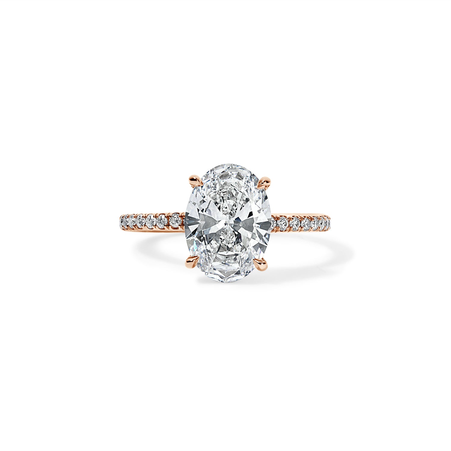 2.01CT Oval Cut Pave Band Engagement Ring
