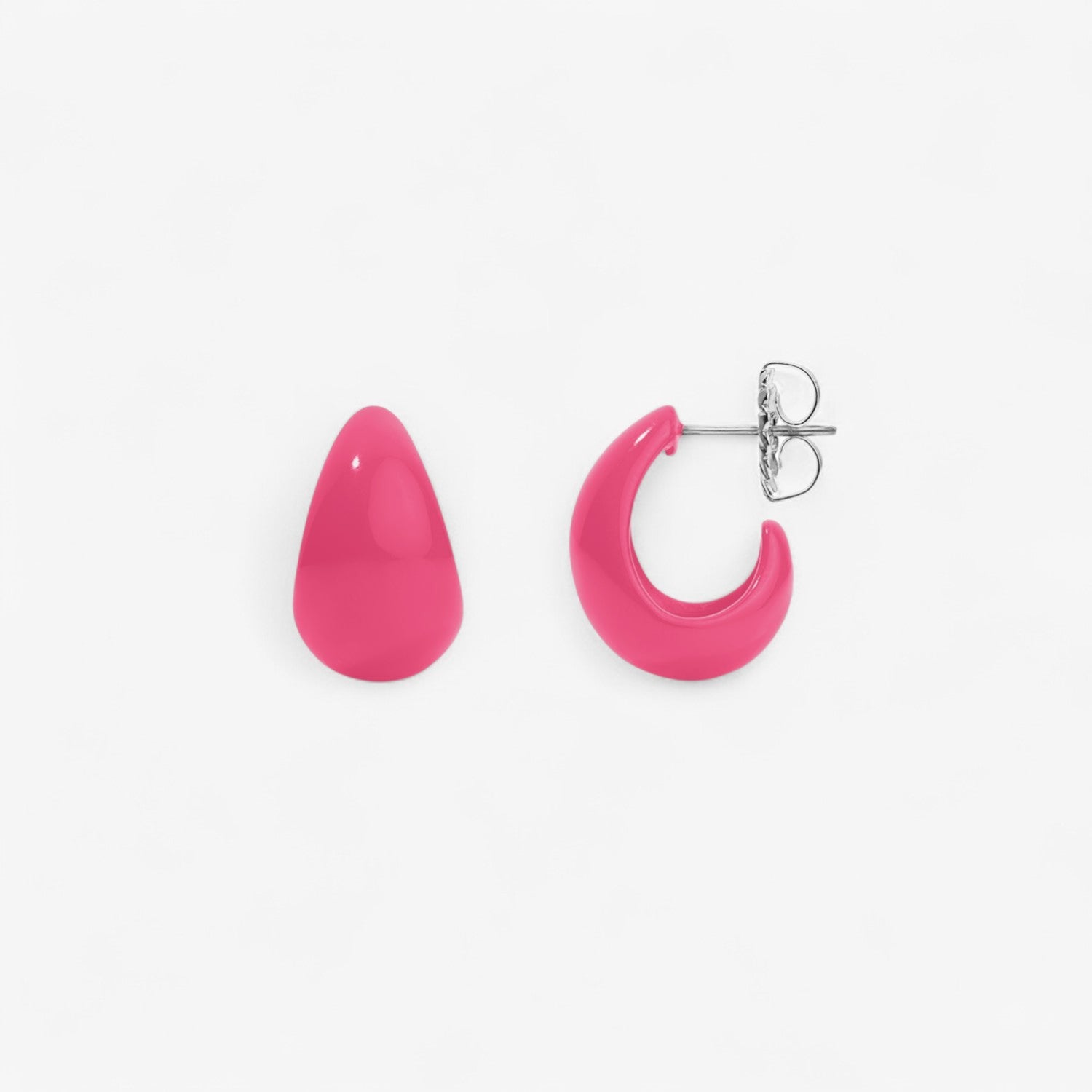 Poppy Enamel Tear Drop Huggie