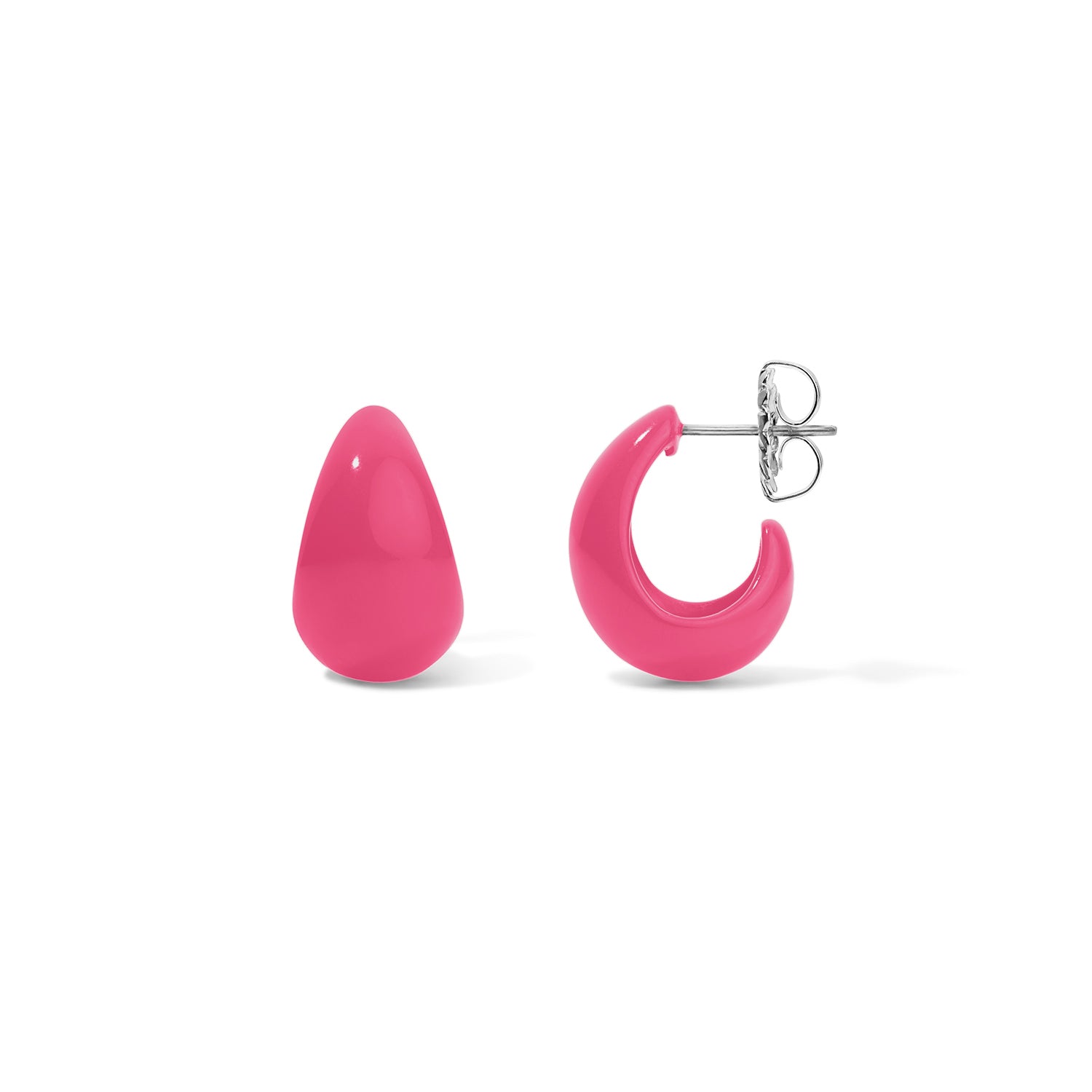 Poppy Enamel Tear Drop Huggie