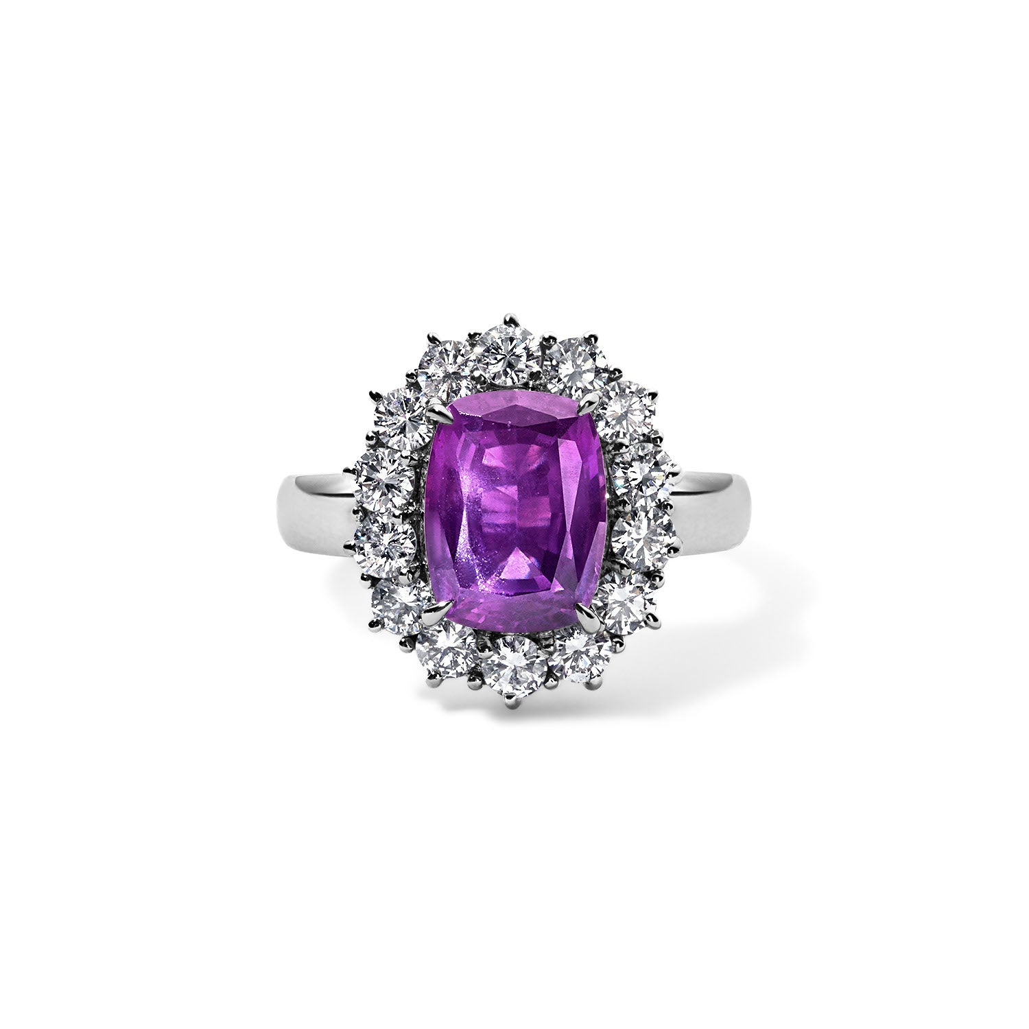 Vintage Elongated Reddish Purple Sapphire Ring