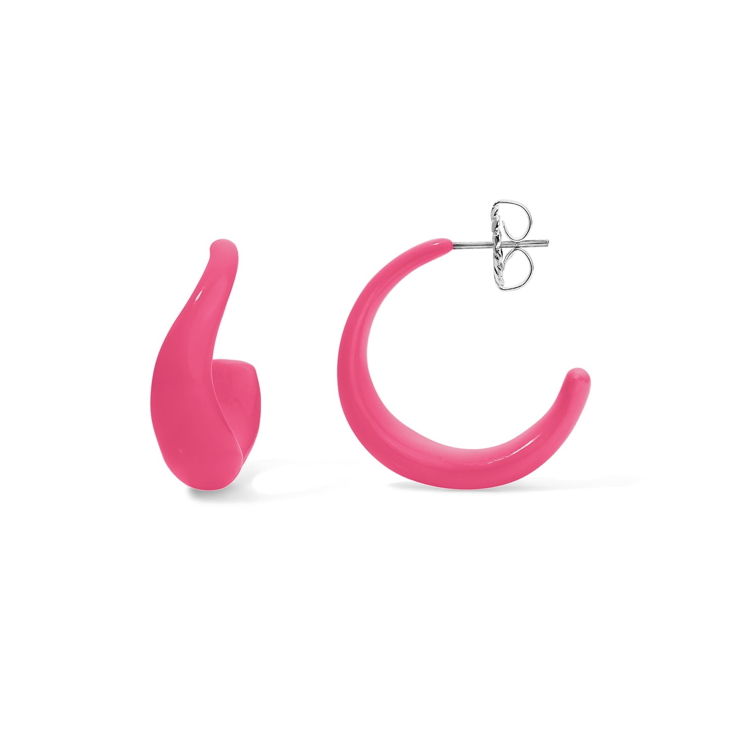 Poppy Enamel Wave Hoop