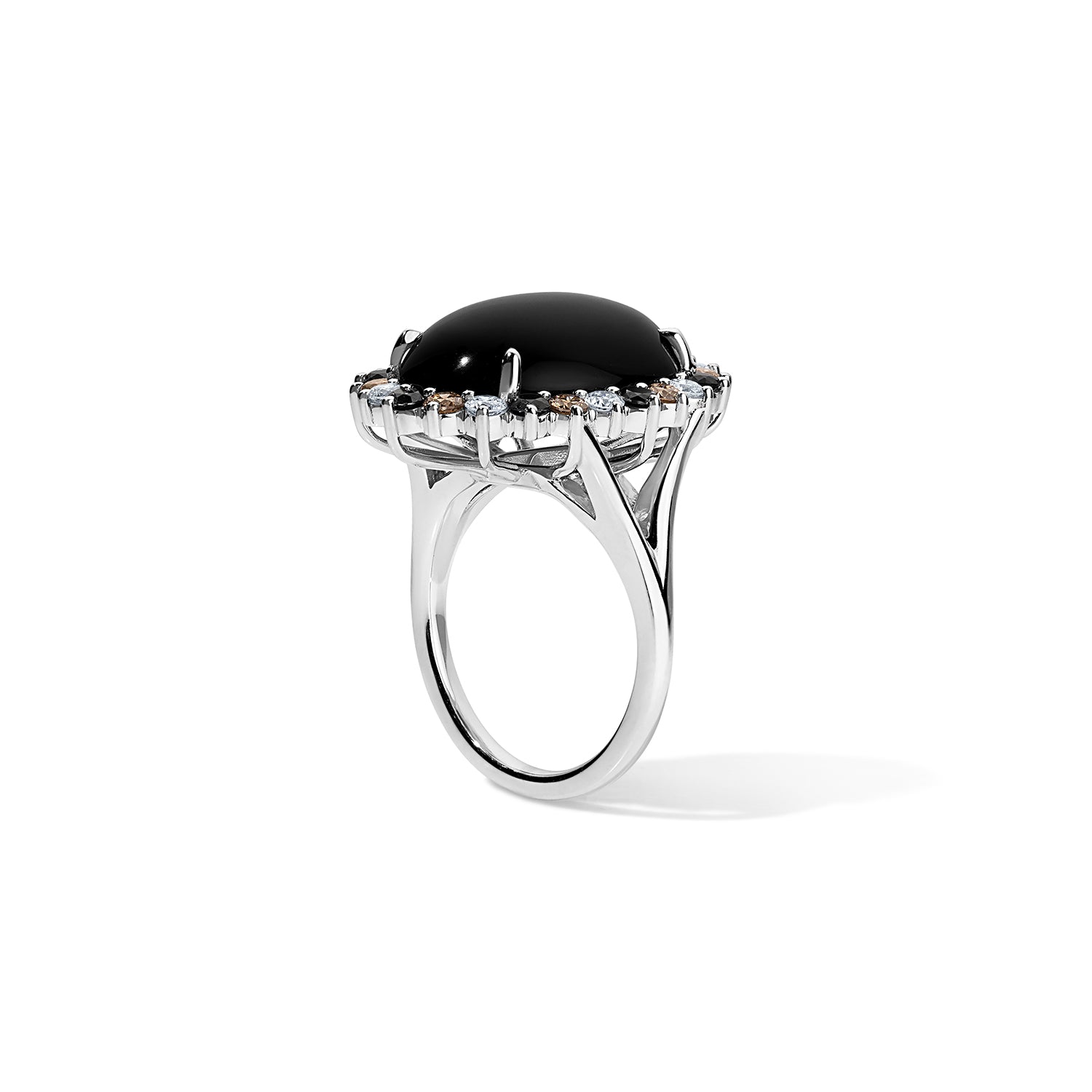 Grace Black Agate and Diamond Cocktail Ring