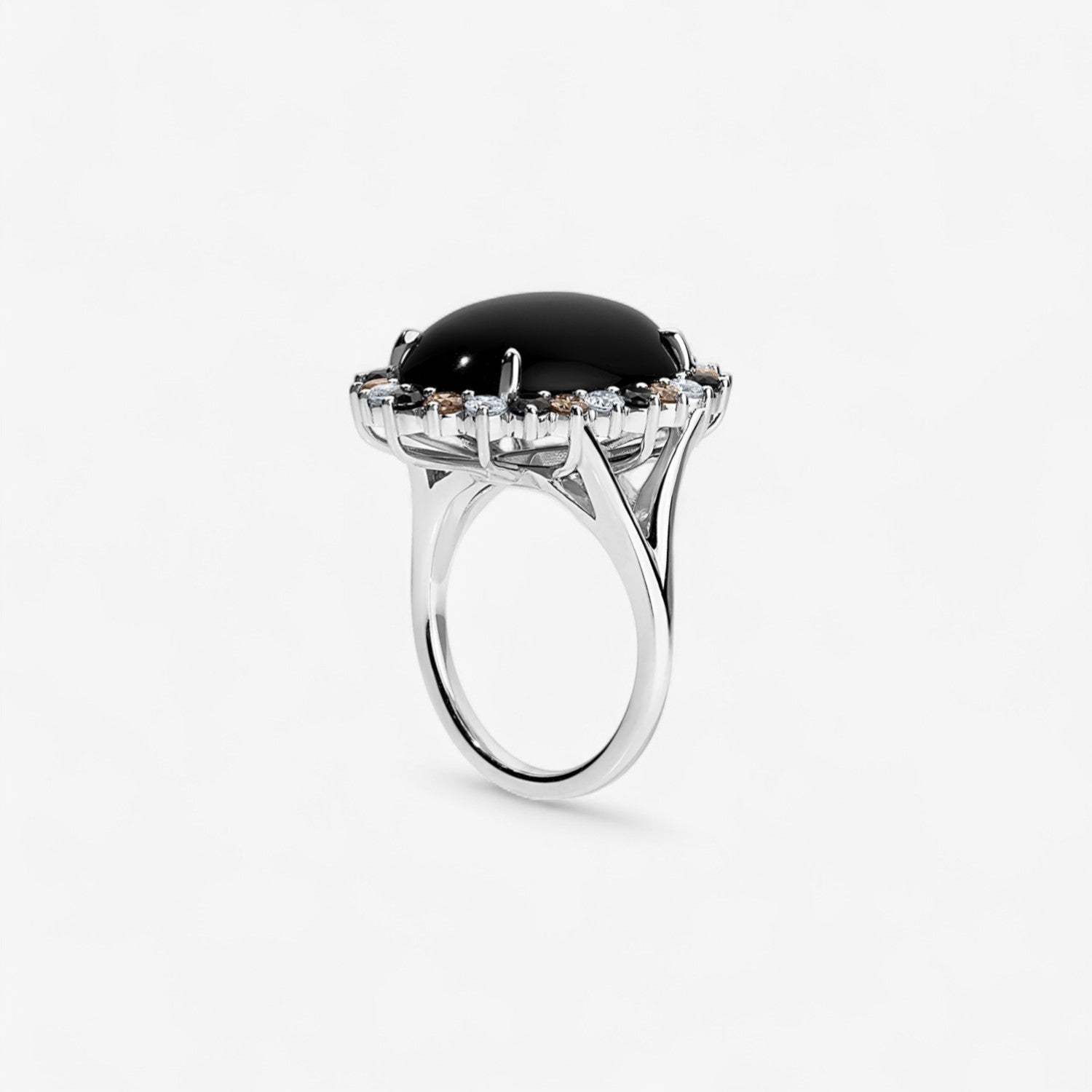Grace Black Agate and Diamond Cocktail Ring
