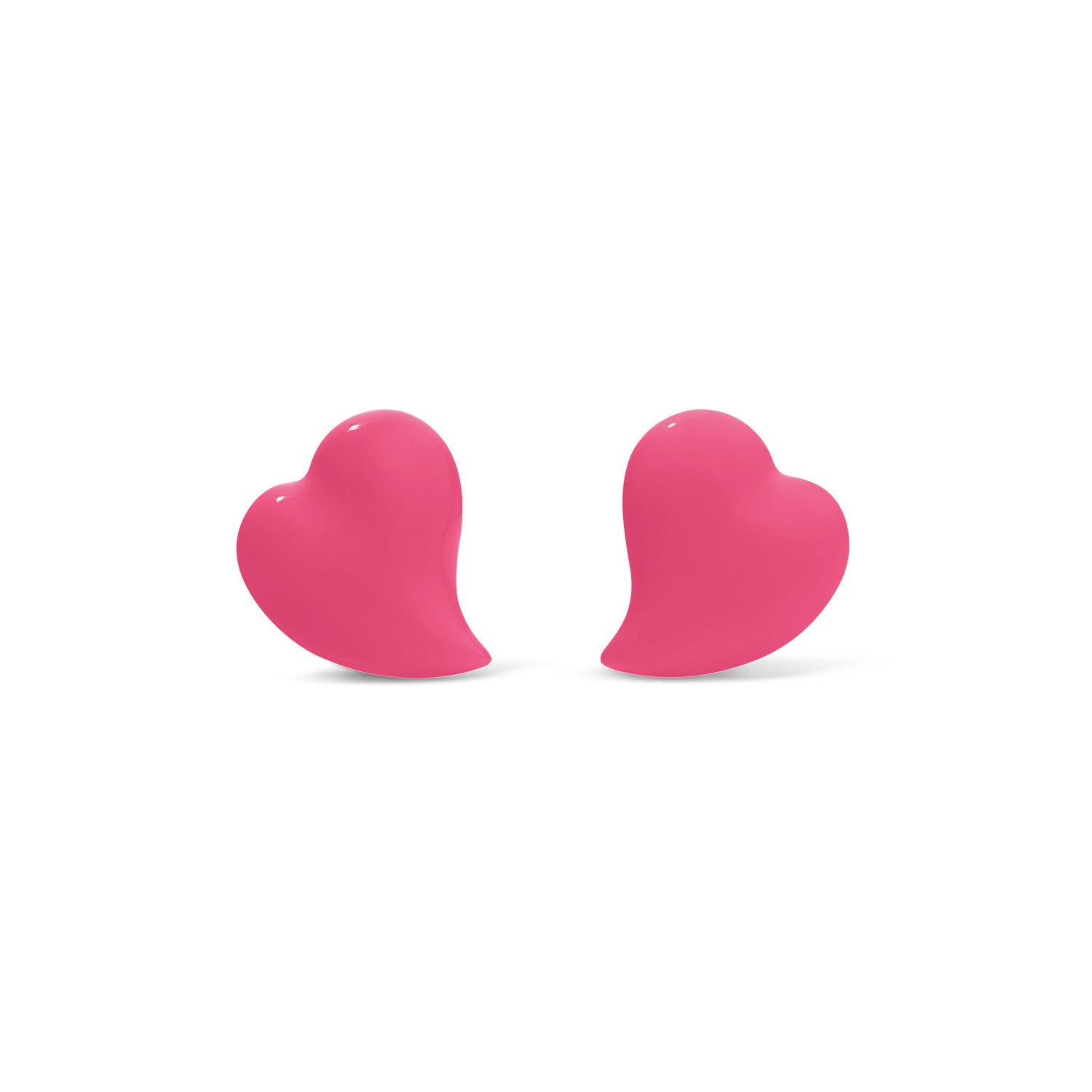 Poppy Enamel Heart Earrings