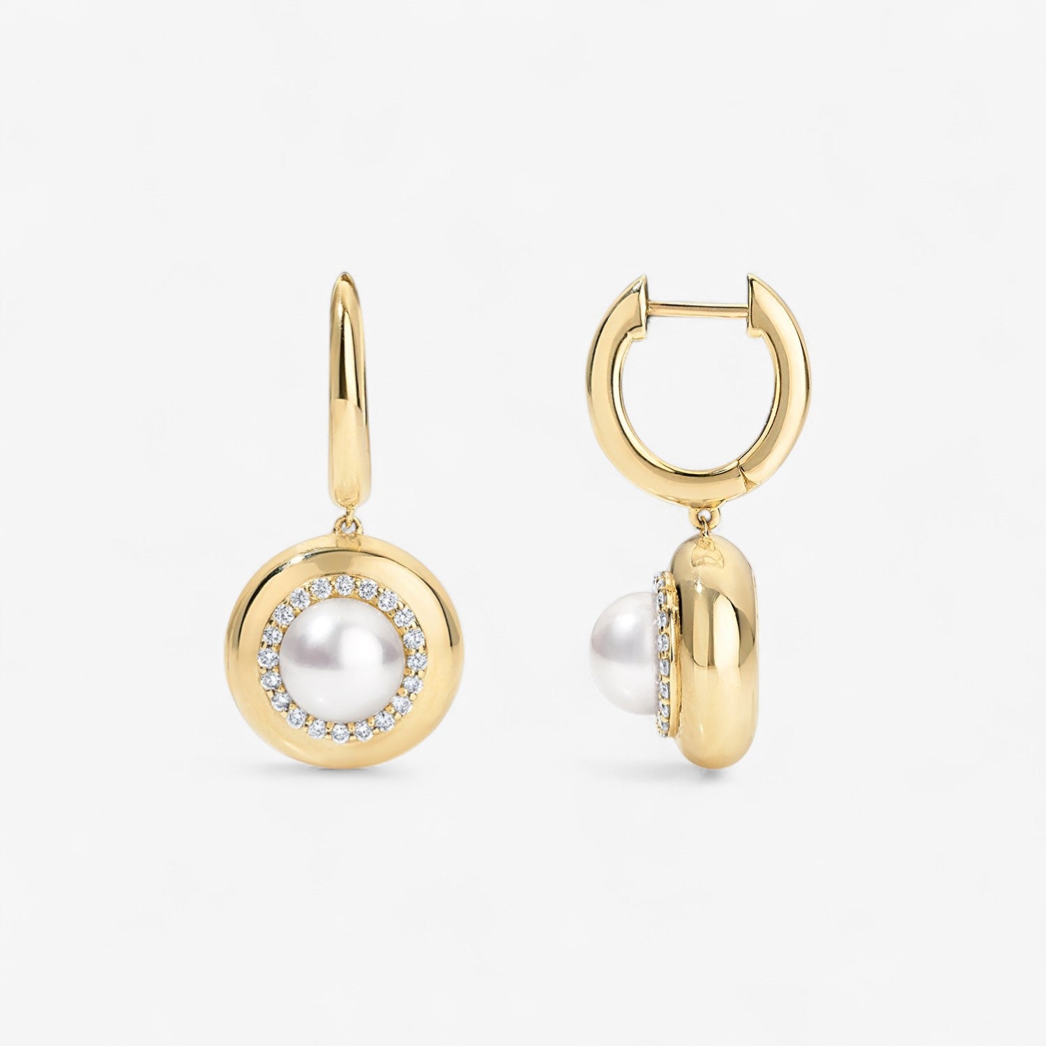 Pearl Drop Candy Button Earrings