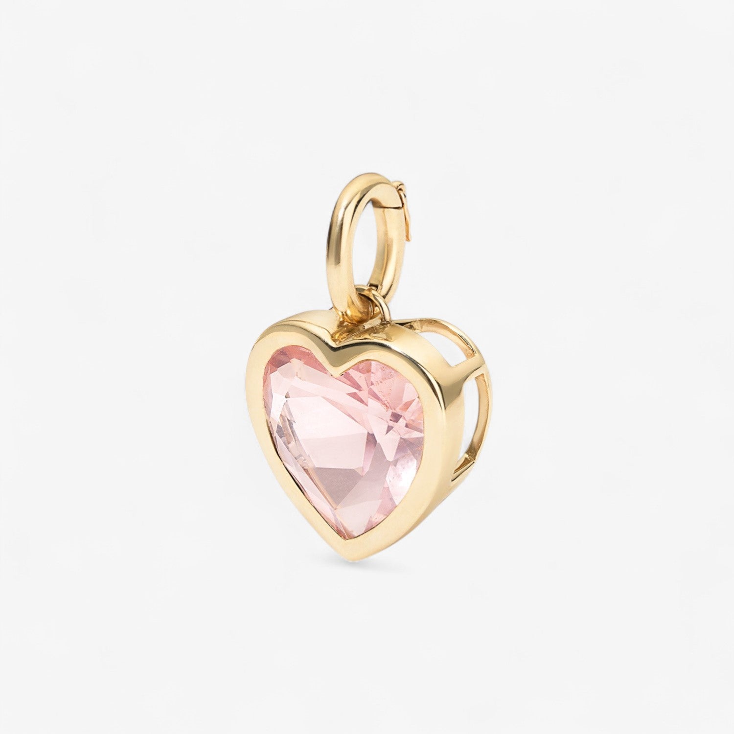 Pink Quartz Heart Charm