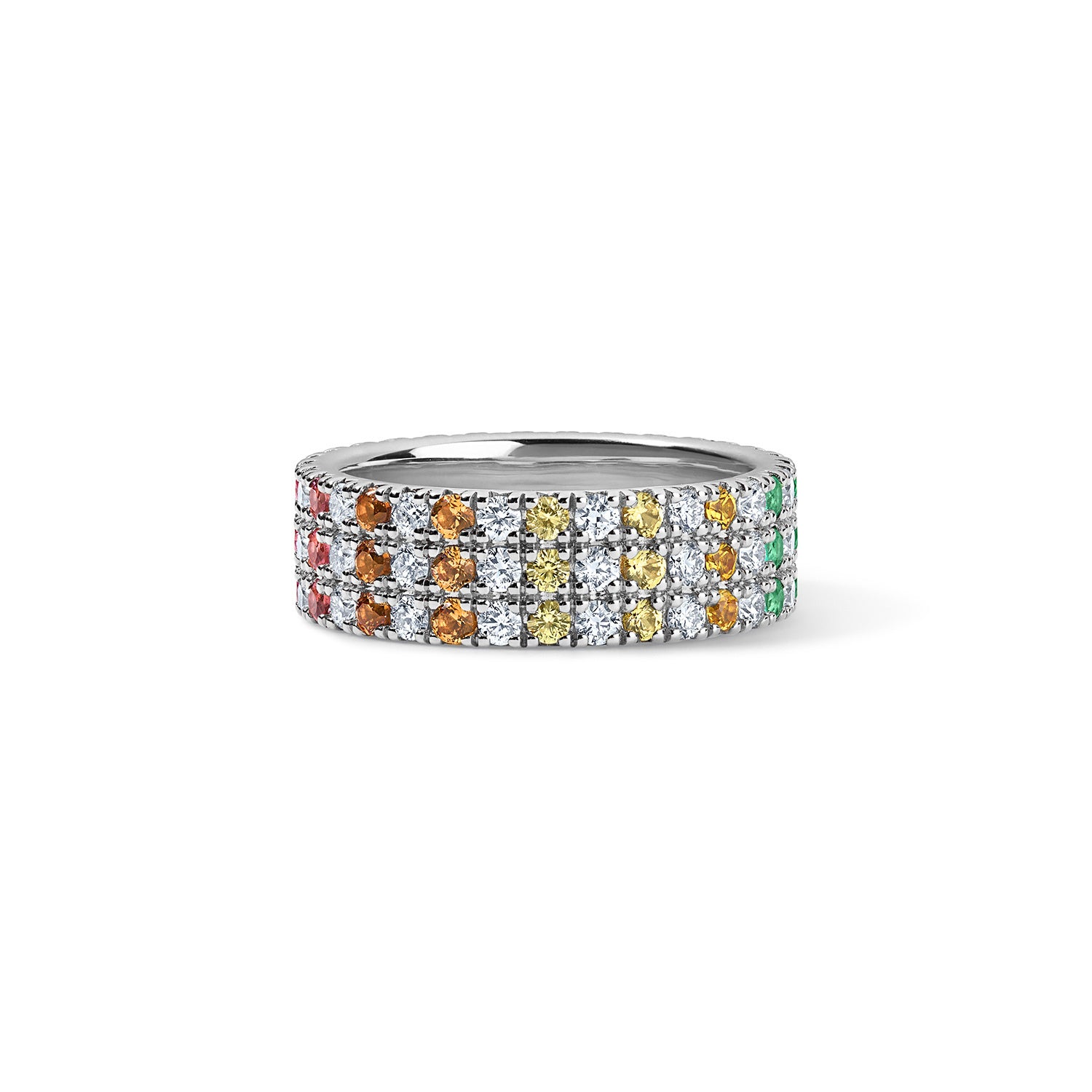 Rainbow Sapphire and Diamond Cigar Band