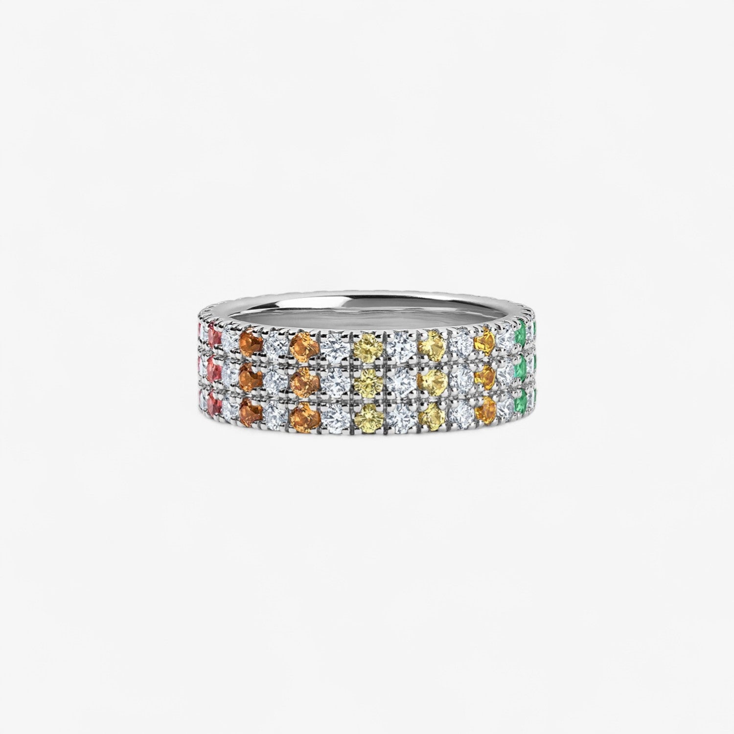 Grace Rainbow Sapphire and Diamond Cigar Band