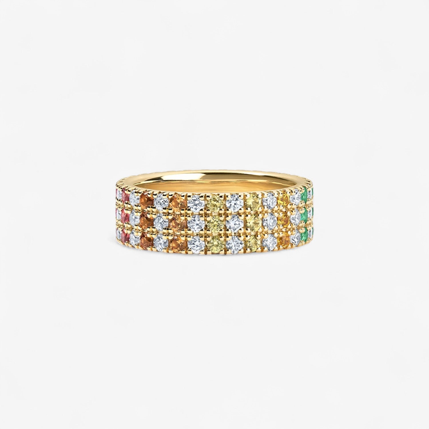 Grace Rainbow Sapphire and Diamond Cigar Band