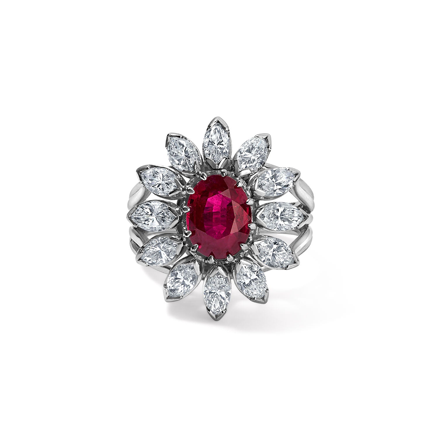Vintage Diamond and Ruby Cocktail Ring