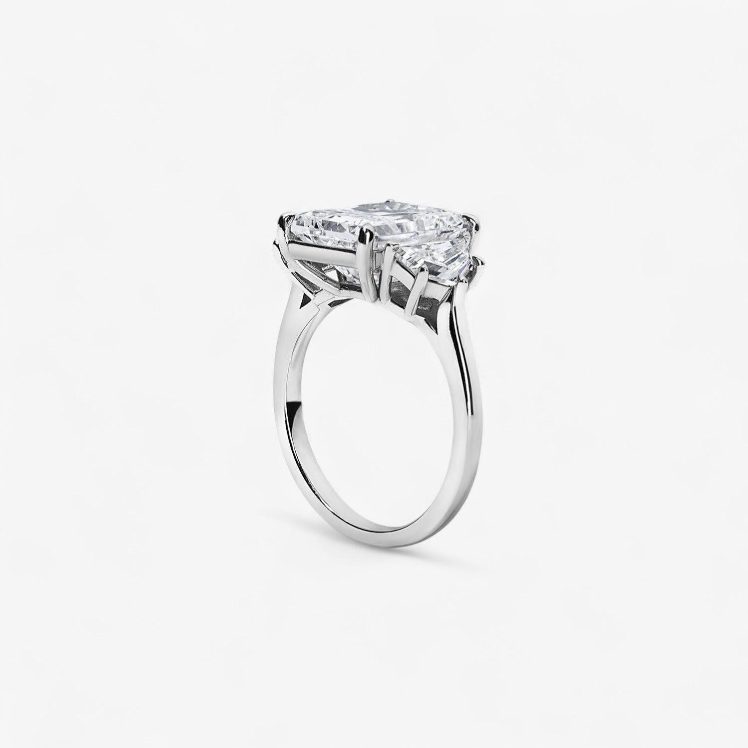 4.01CT Radiant Cut With Epaulette Side Stones Engagement Ring