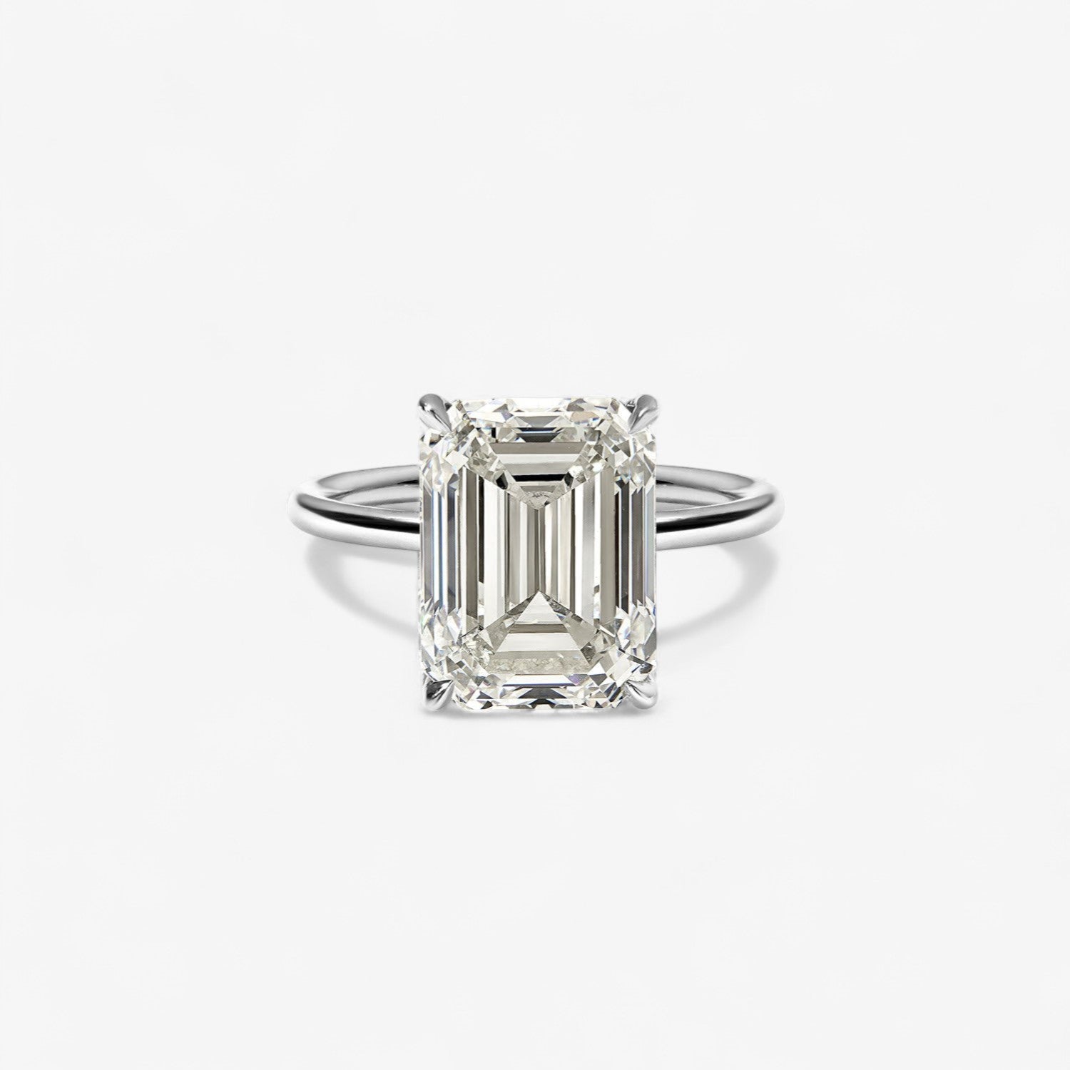 7.02CT Emerald Cut Engagement Ring