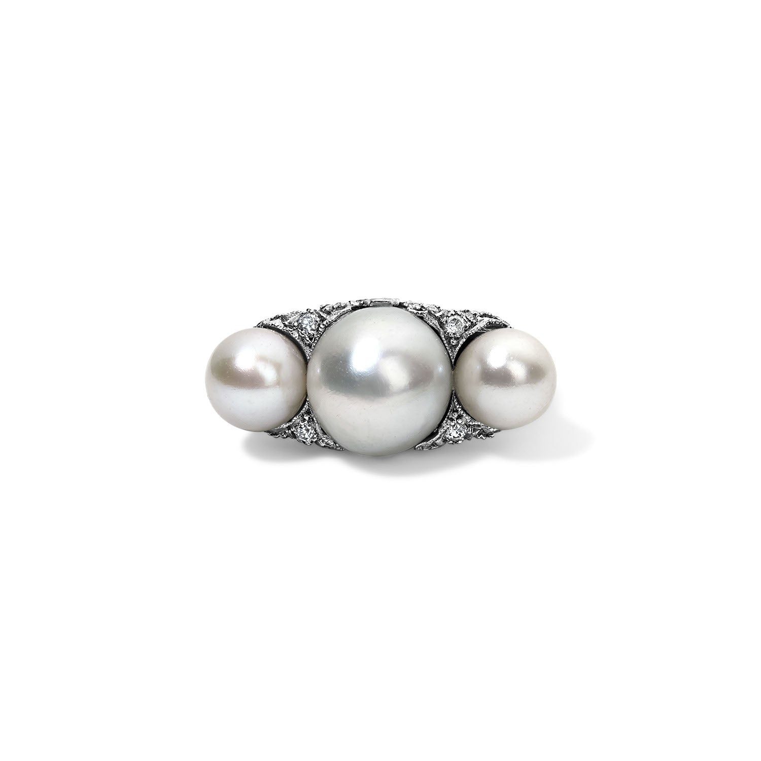 Antique Edwardian 3 Pearl Ring