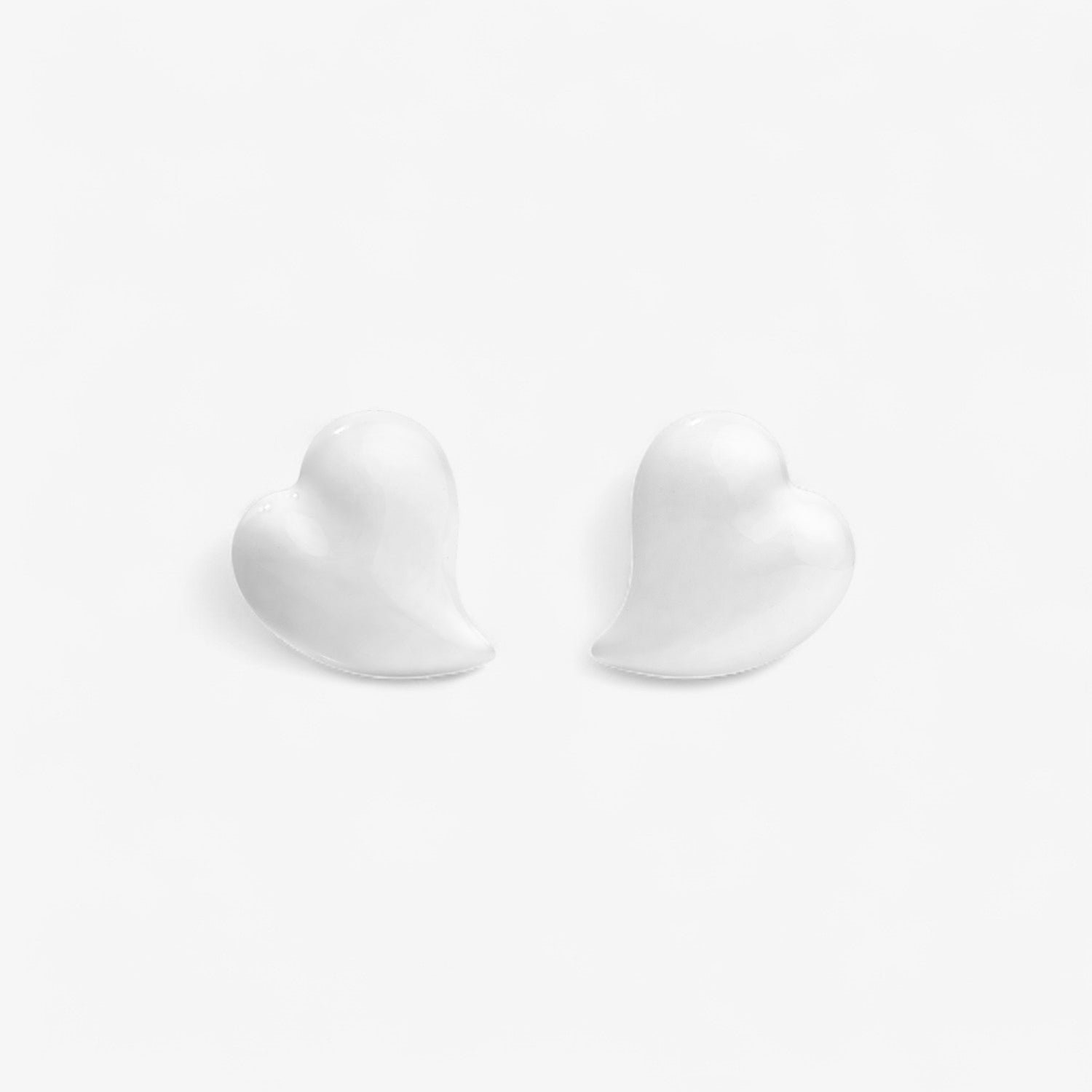 Poppy Enamel Heart Earrings