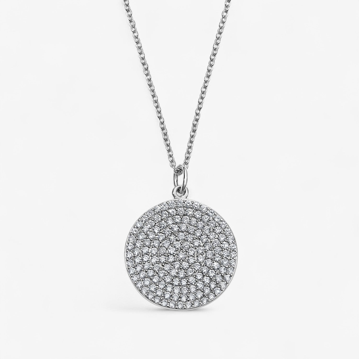 Pave Disc Necklace