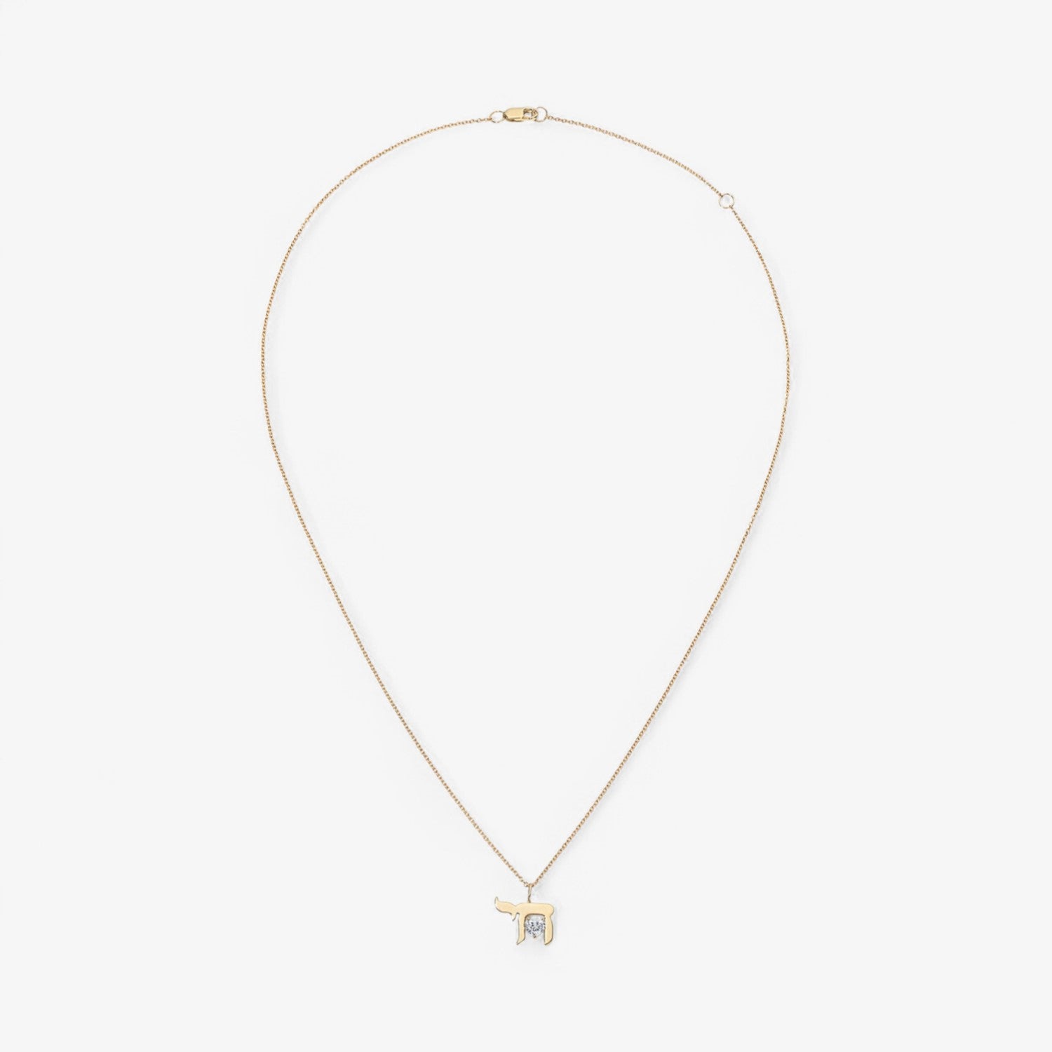 Floating Diamond Heart Chai Necklace