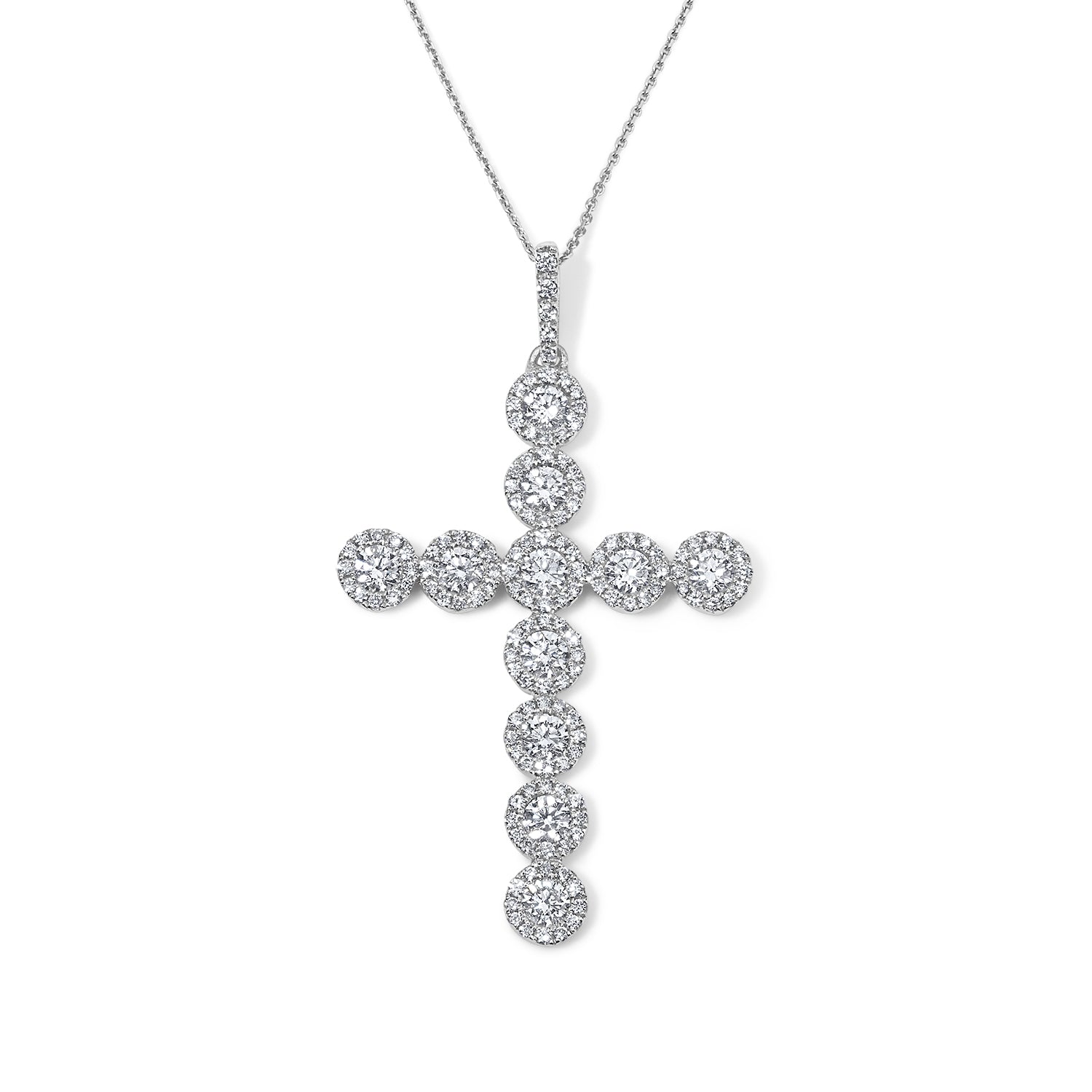 Round Diamond Cross Pendant