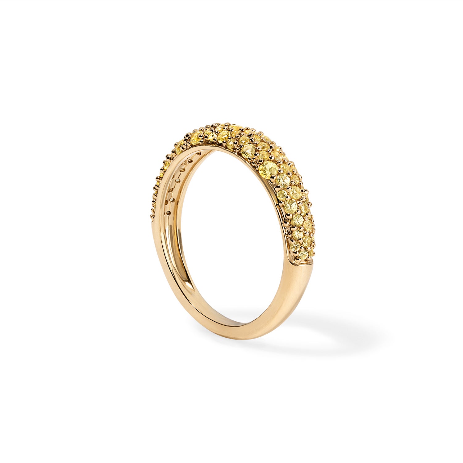 Yellow Sapphire Pave Stack Ring