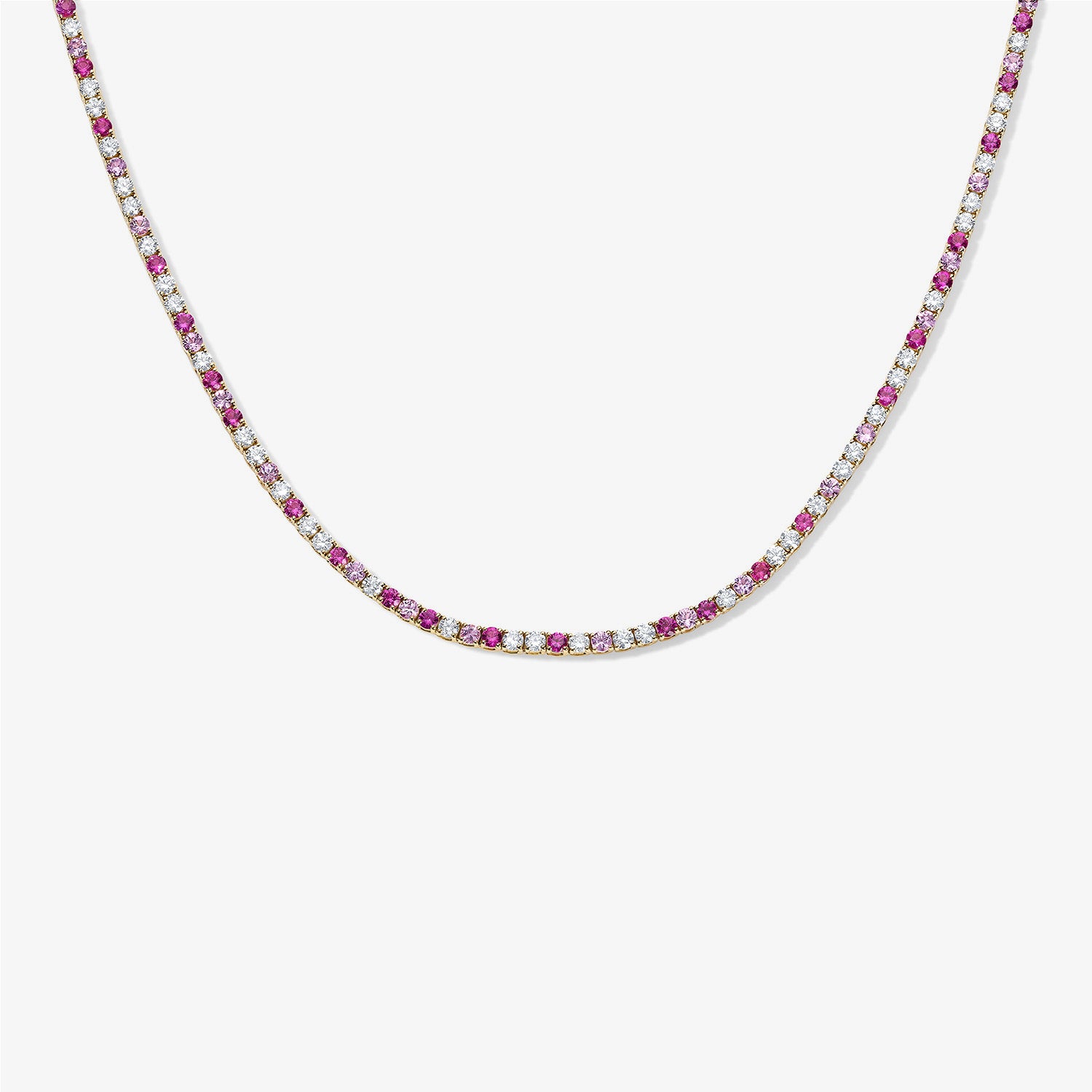 Grace Pink Sapphire and Diamond Tennis Necklace