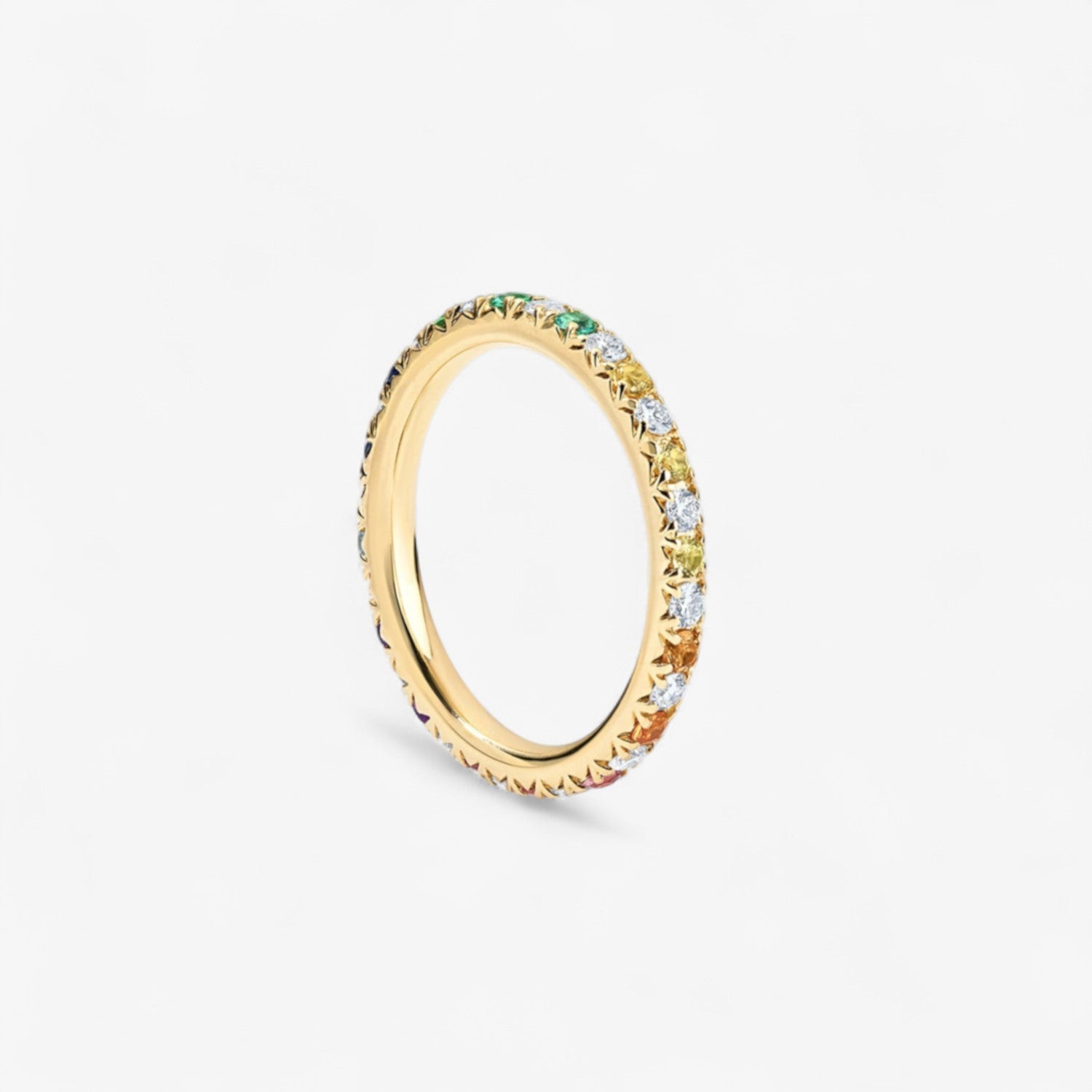 Grace Rainbow Sapphire and Diamond Stack Band