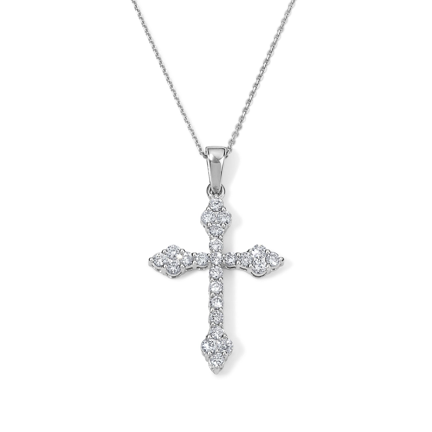 Gothic-Style Diamond Cross Pendant