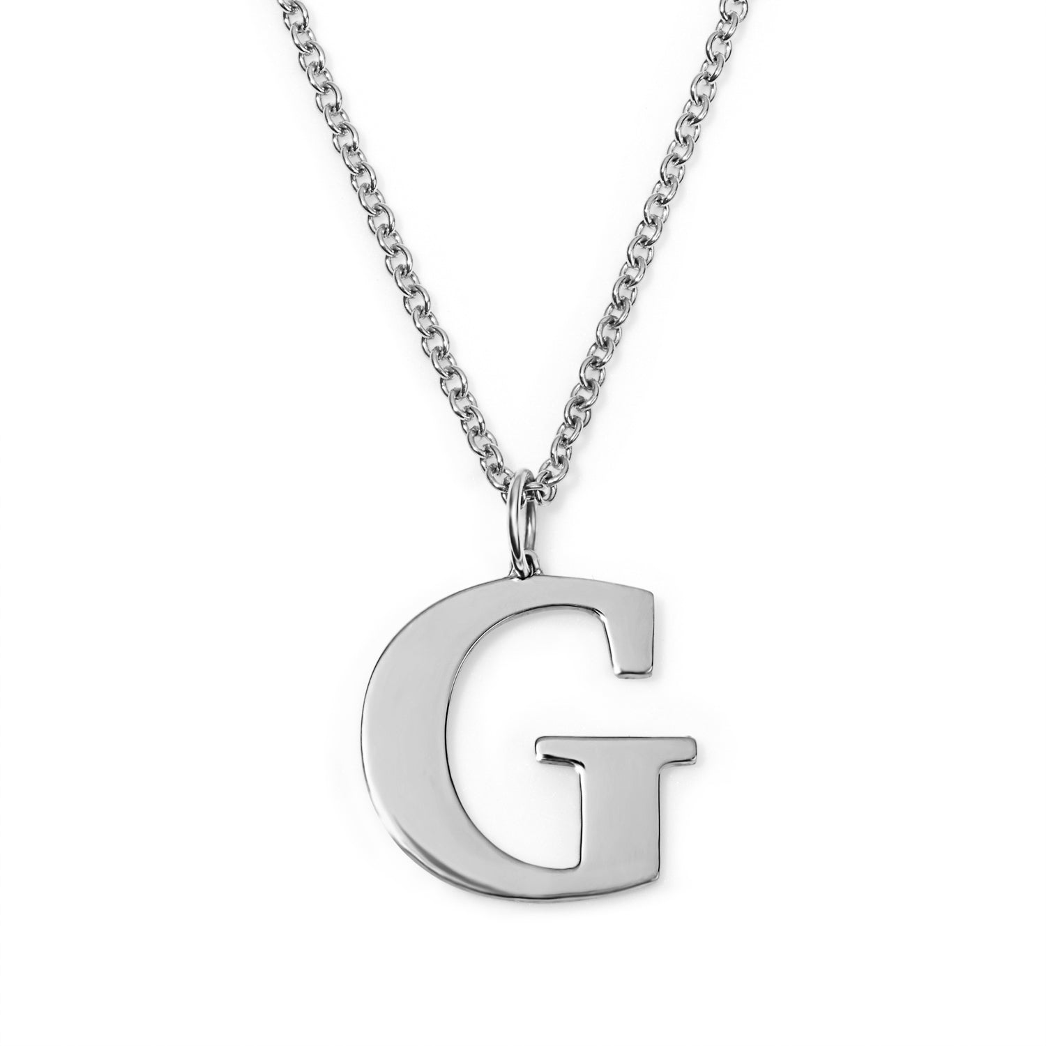 Sterling Silver Large Initial Pendant