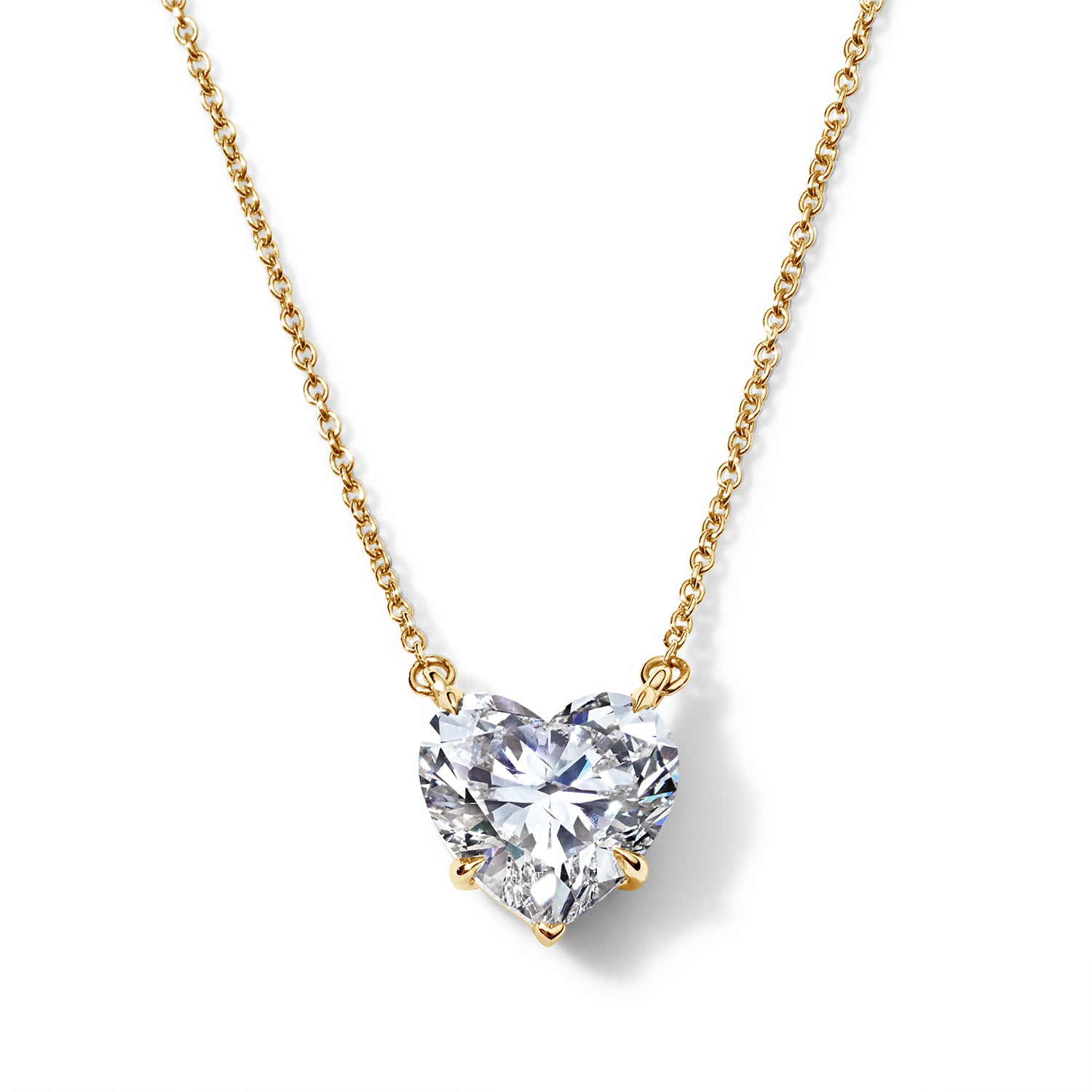 5CT Diamond Heart Solitaire Necklace