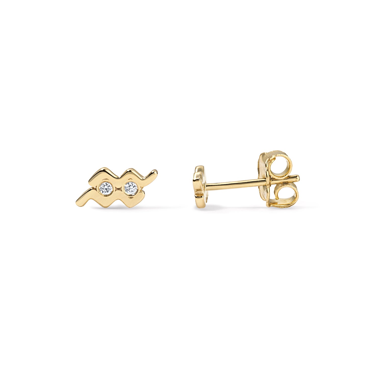 Sterling Silver Small Zodiac Stud Earring