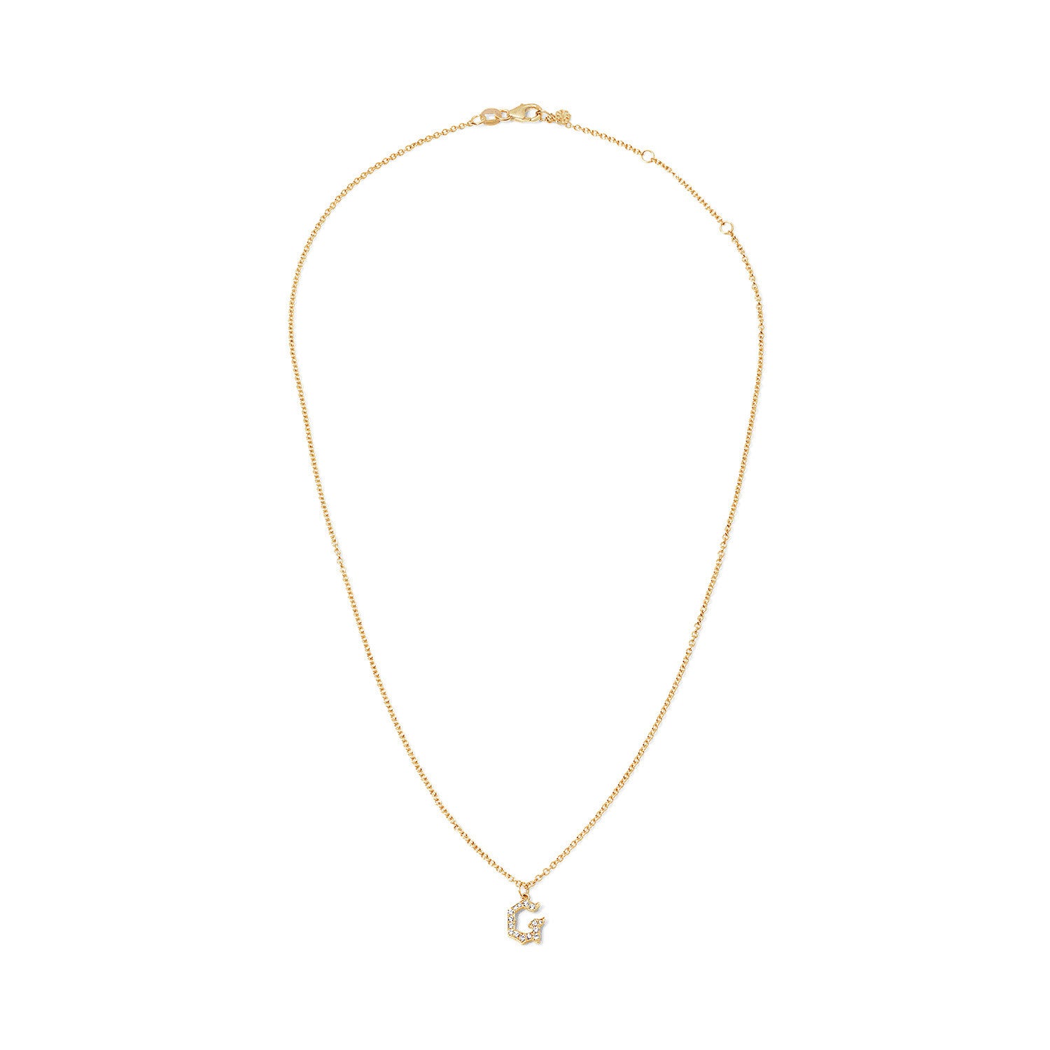 Vault Sale: Victorian Gold and Diamond Letter G Necklace in Yellow Gold
