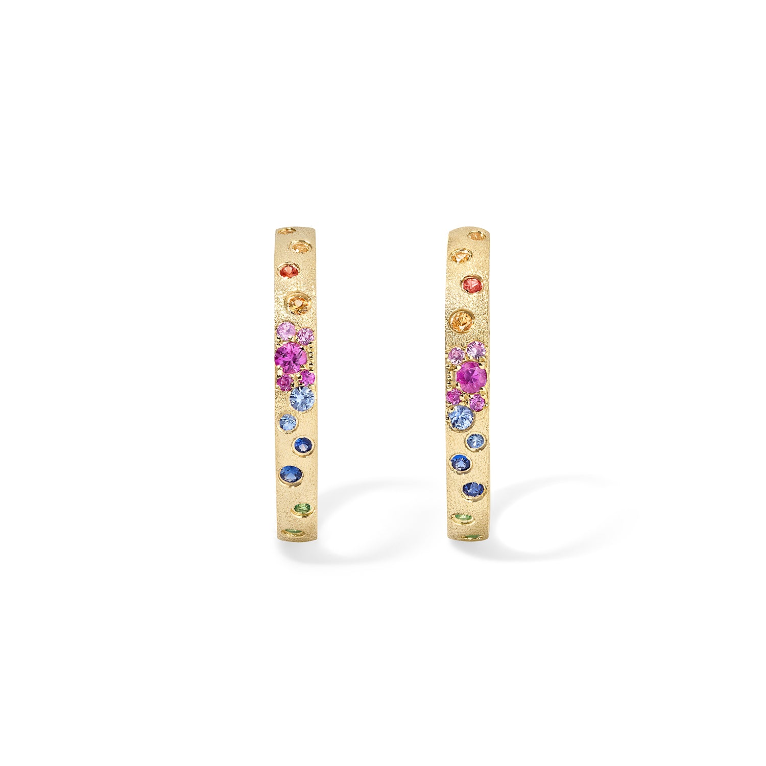 Scattered Rainbow Hoop Earrings