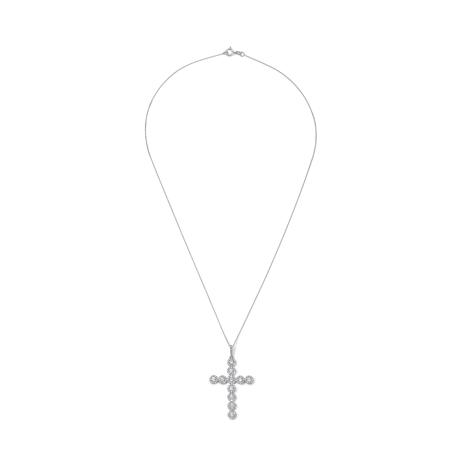 Round Diamond Cross Pendant