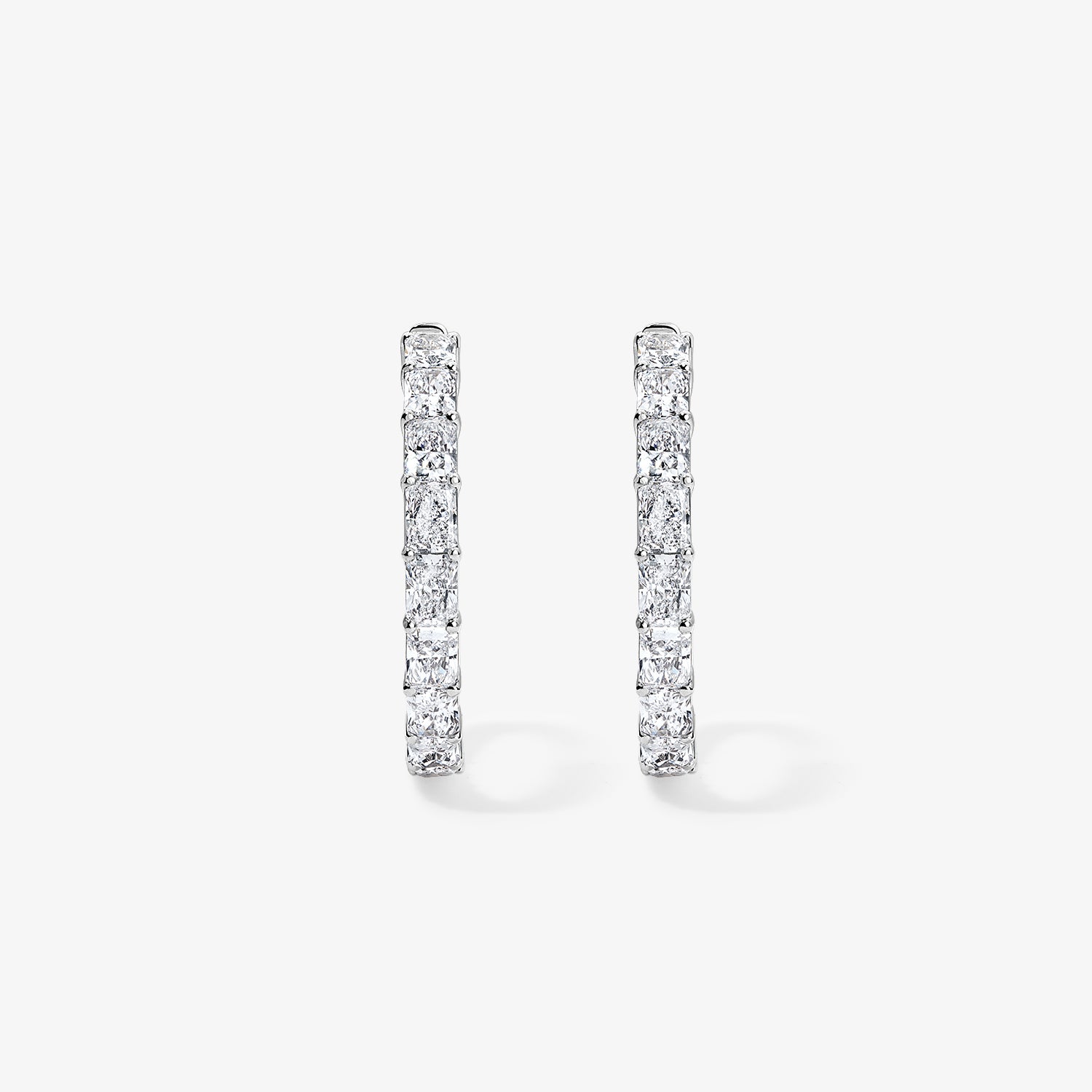 Signature Radiant Cut Diamond Hoop Earrings
