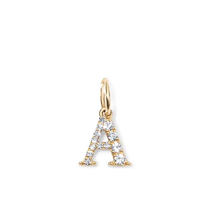 Sterling Silver Small Pave Initial Pendant