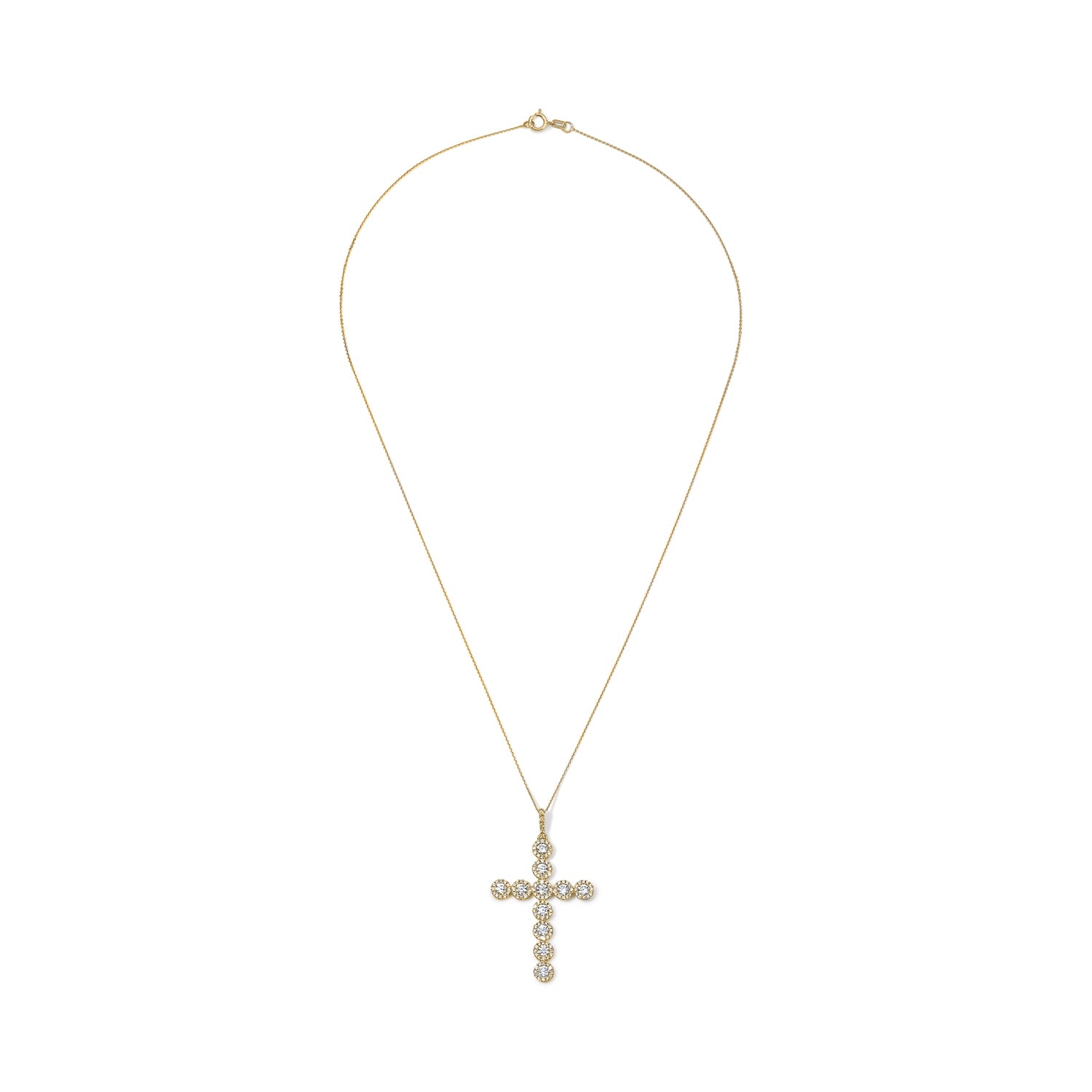 Round Diamond Cross Pendant