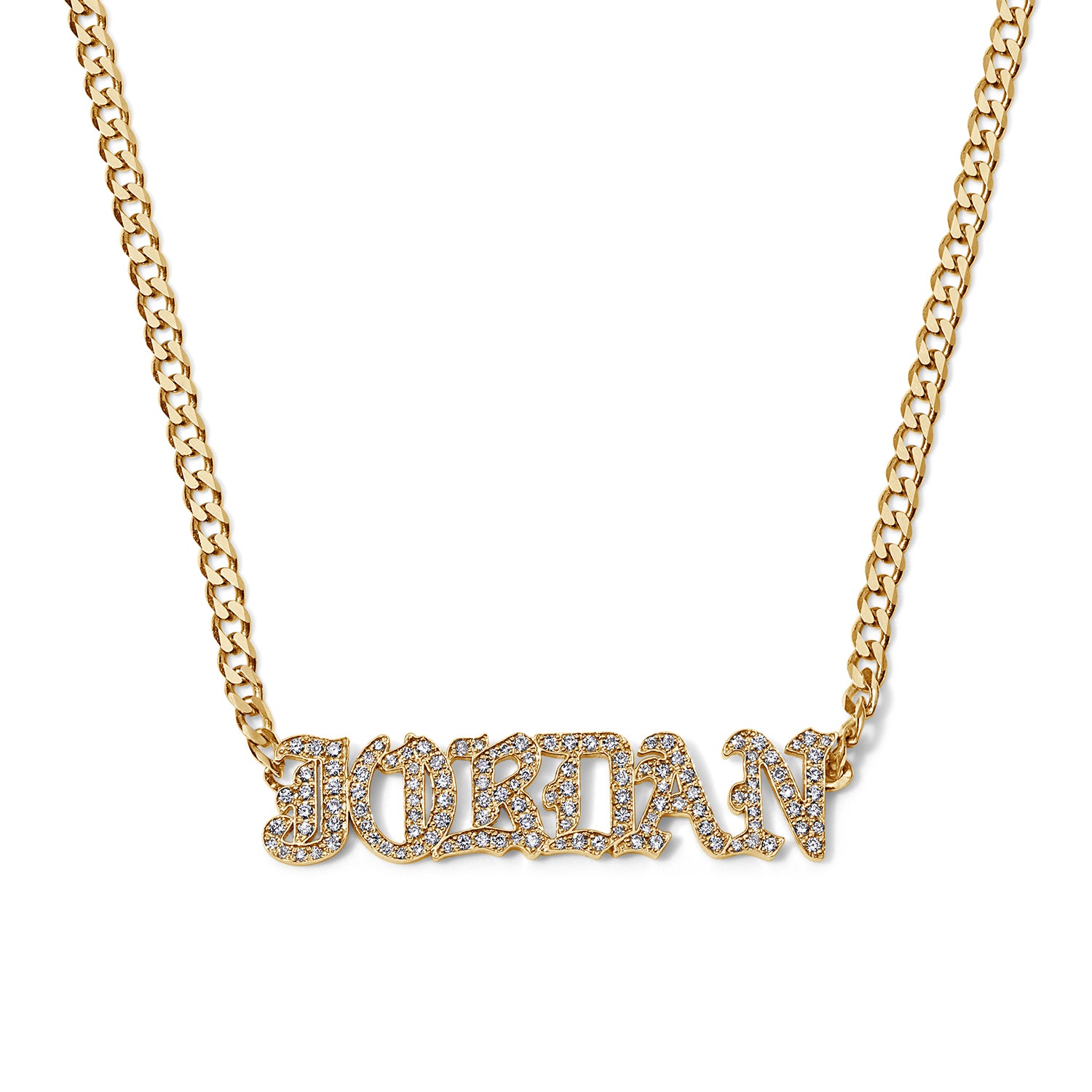 Victorian Gold and Diamond Name Necklace