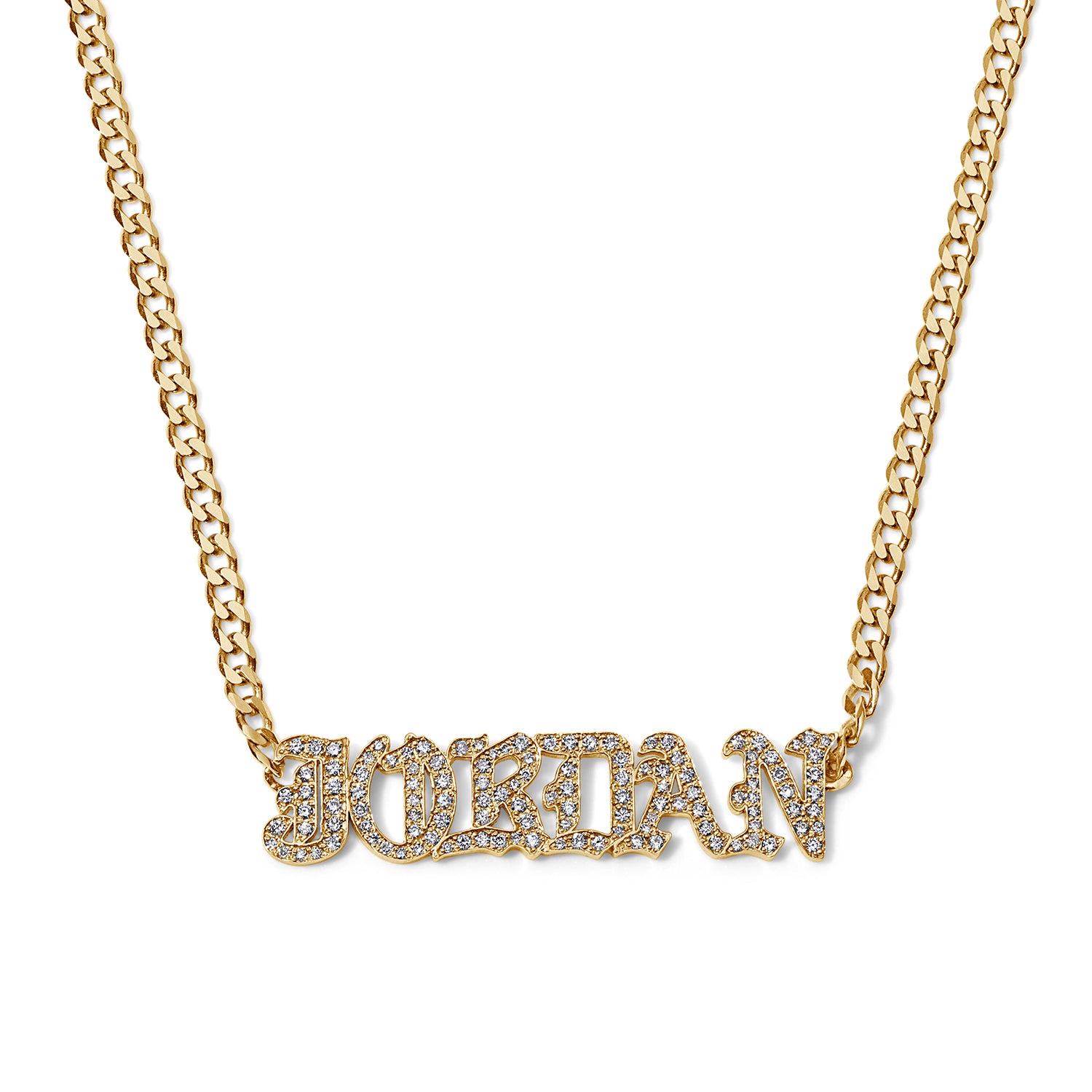 Vault Sale: Jordan Victorian Gold and Diamond Name Necklace