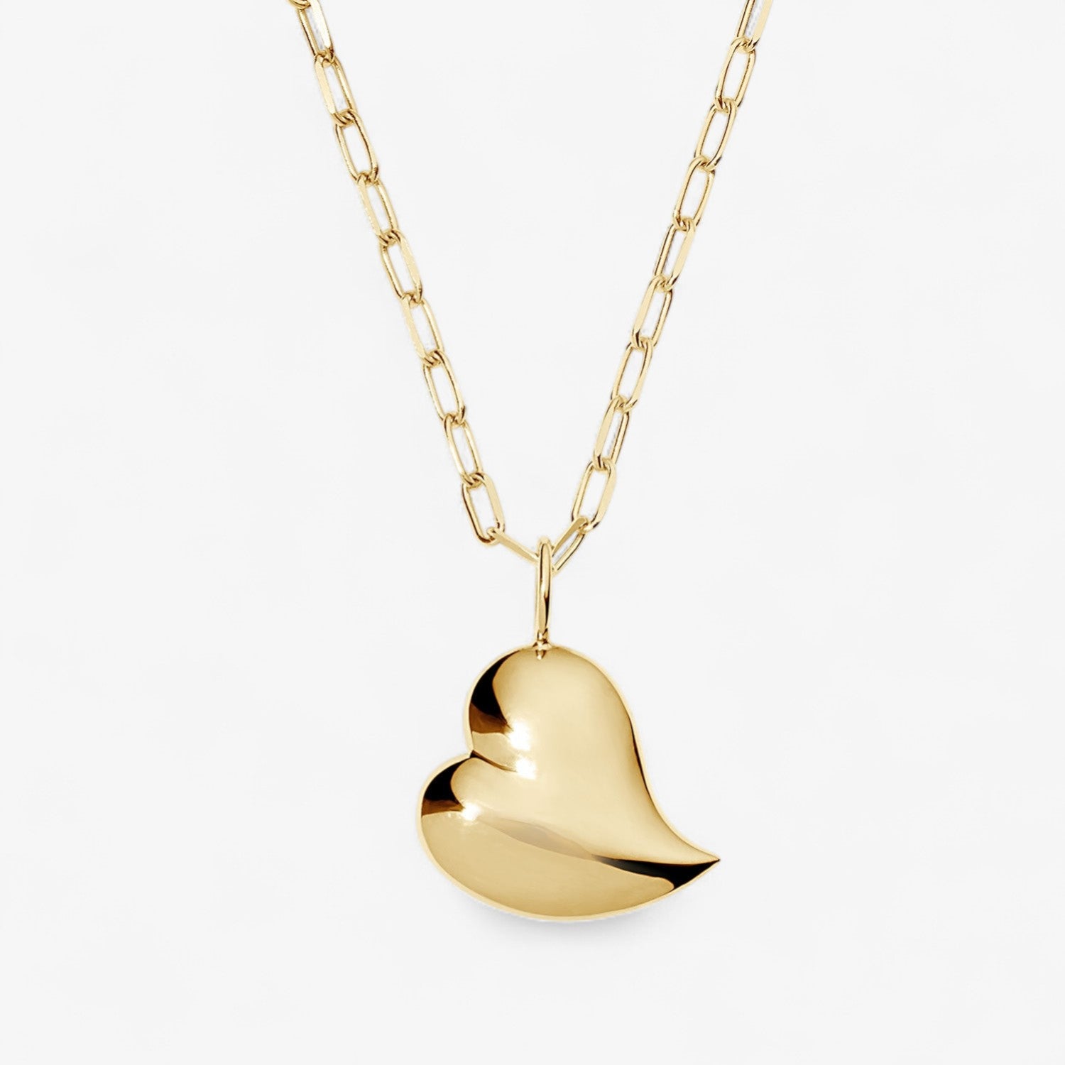 Madison Small Heart with Mini Paperclip Chain Necklace
