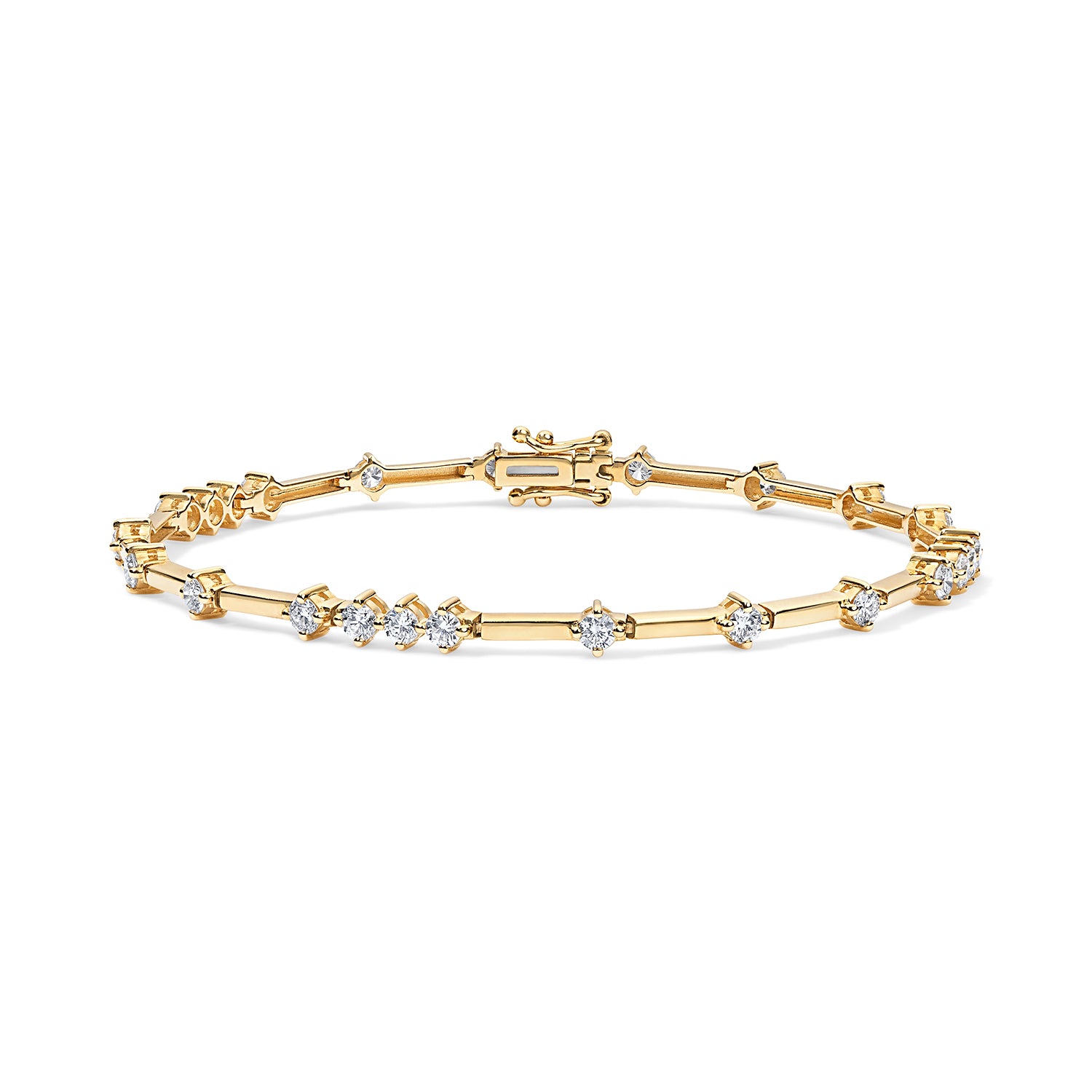 Alternating Diamond and Gold Bar Bracelet