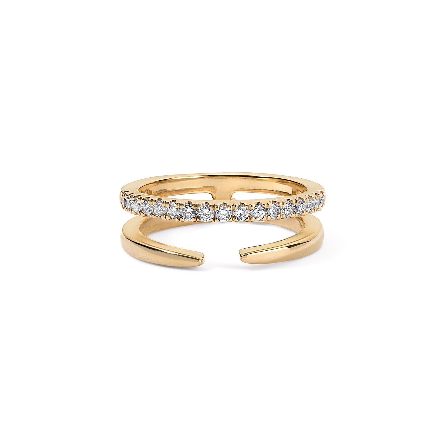 Gold and Pave Claw Ring