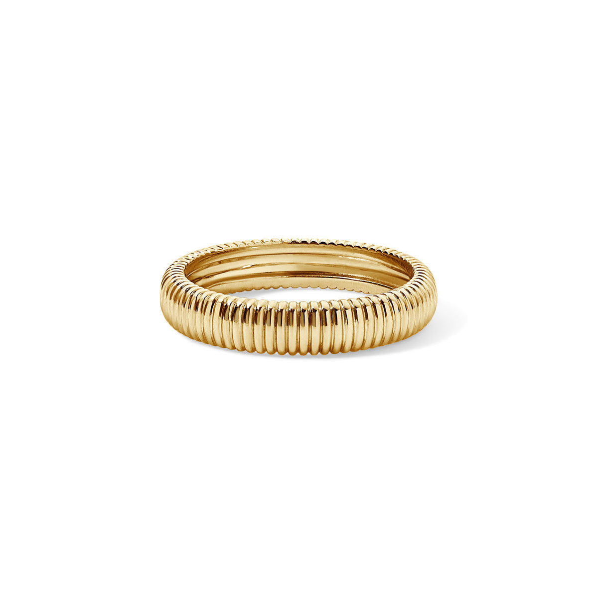 Gold Metal Rign Gold Ridged Ring
