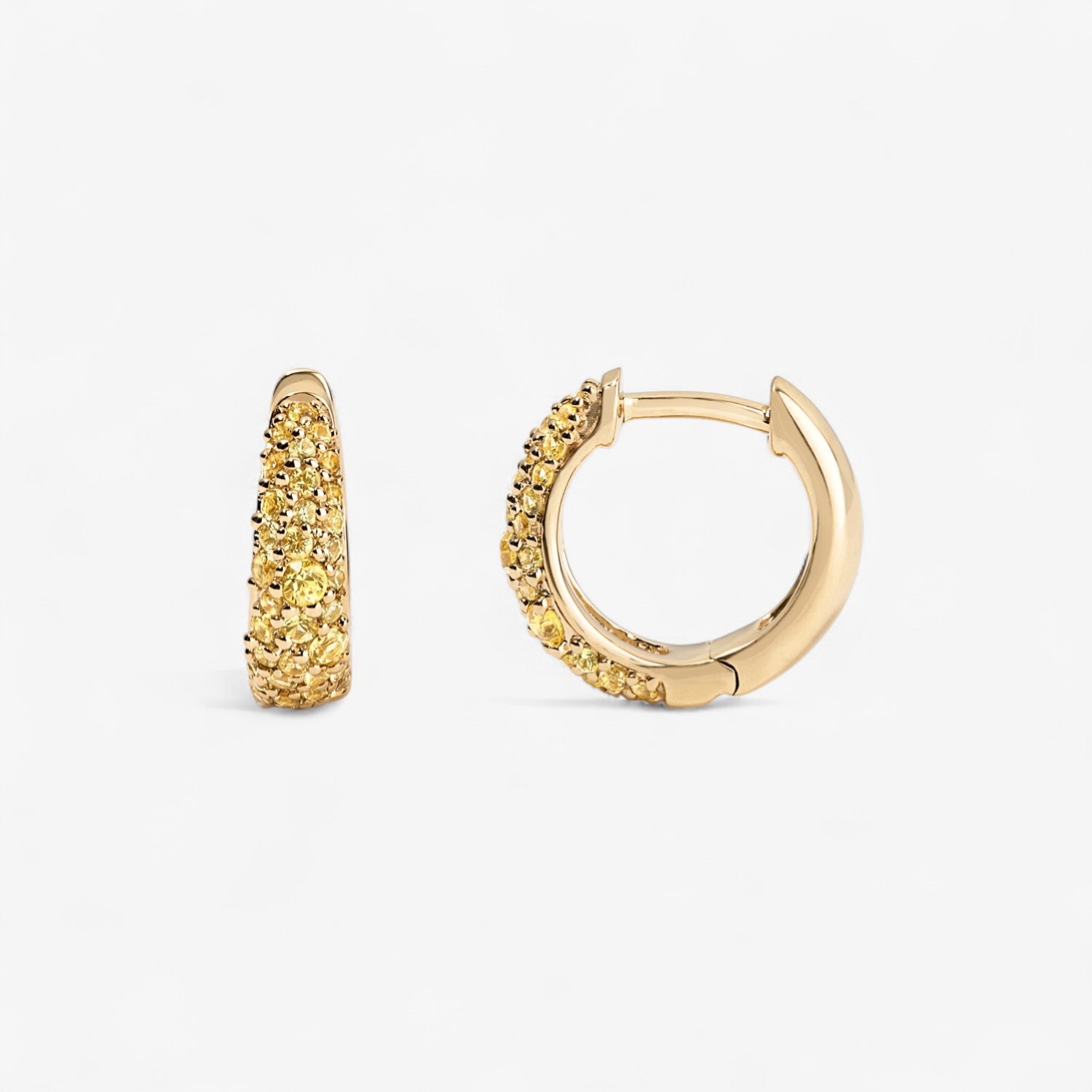 Madison Yellow Sapphire Dome Huggies | Stephanie Gottlieb