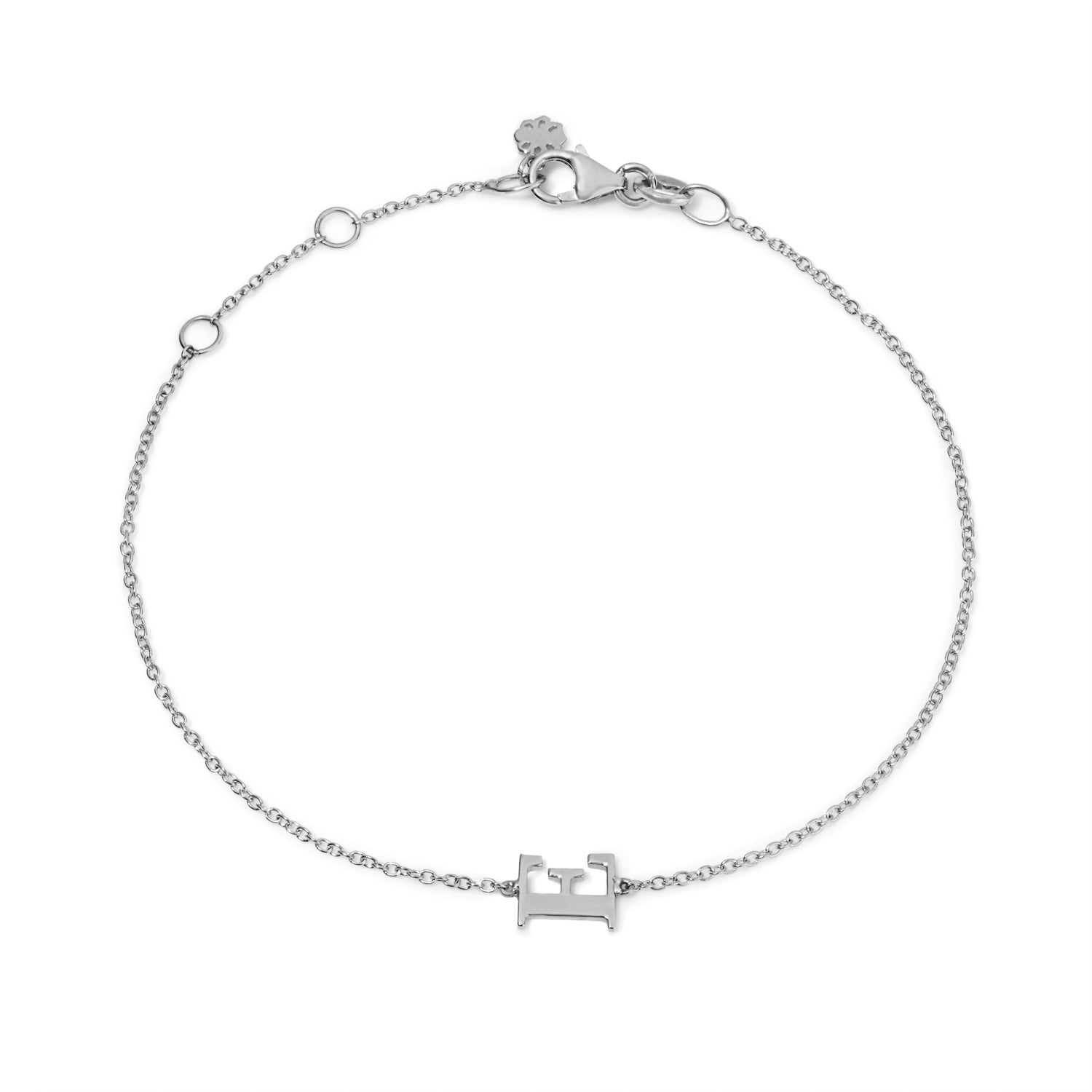 Sterling Silver Small Initial Bracelet