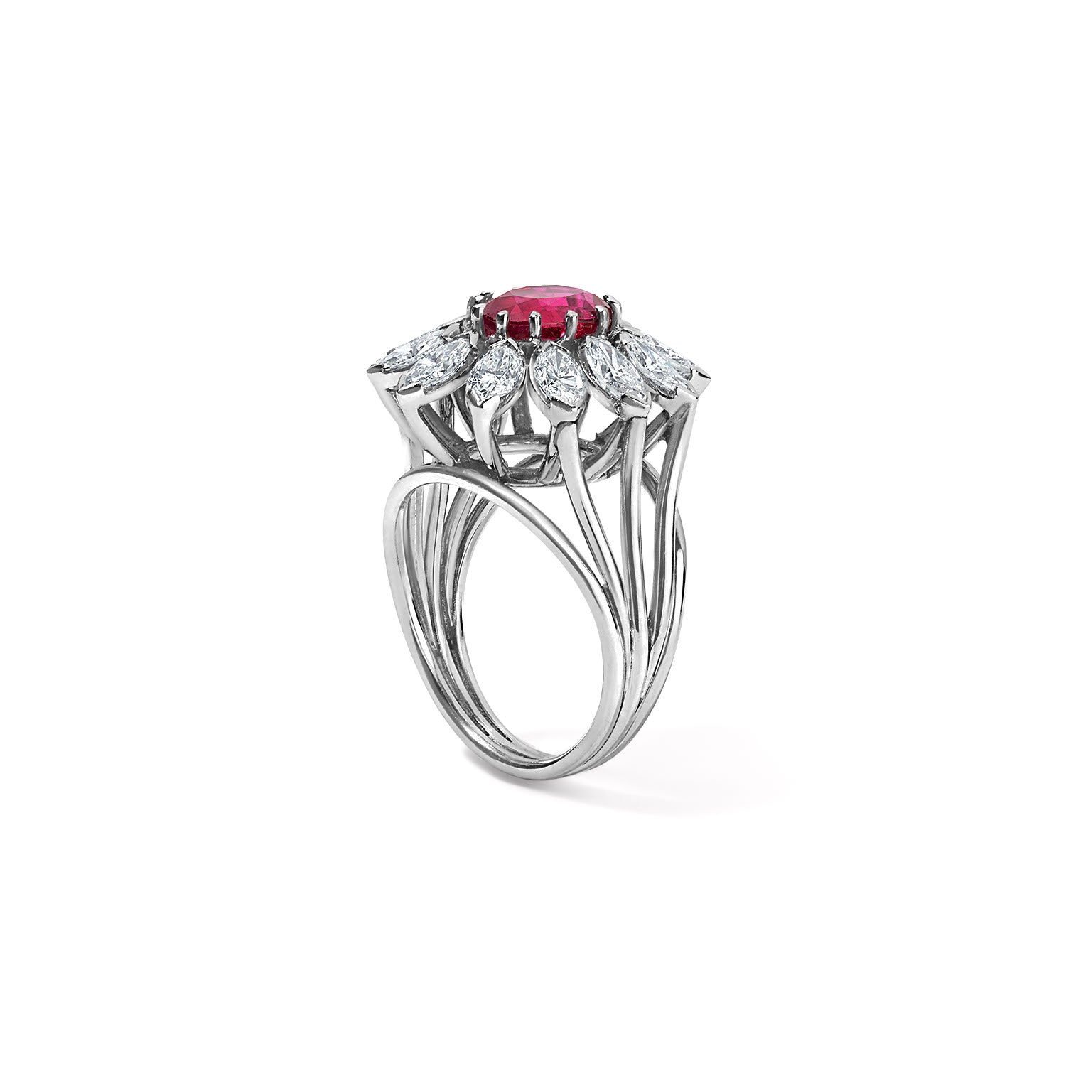 Vintage Diamond and Ruby Cocktail Ring