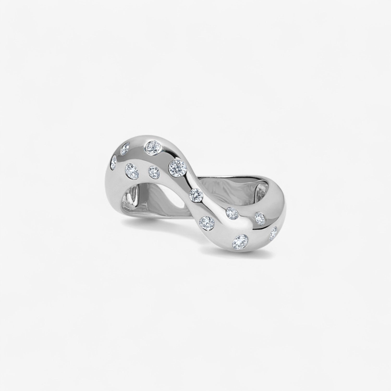 Madison Scattered Diamond Domed Wavy Band