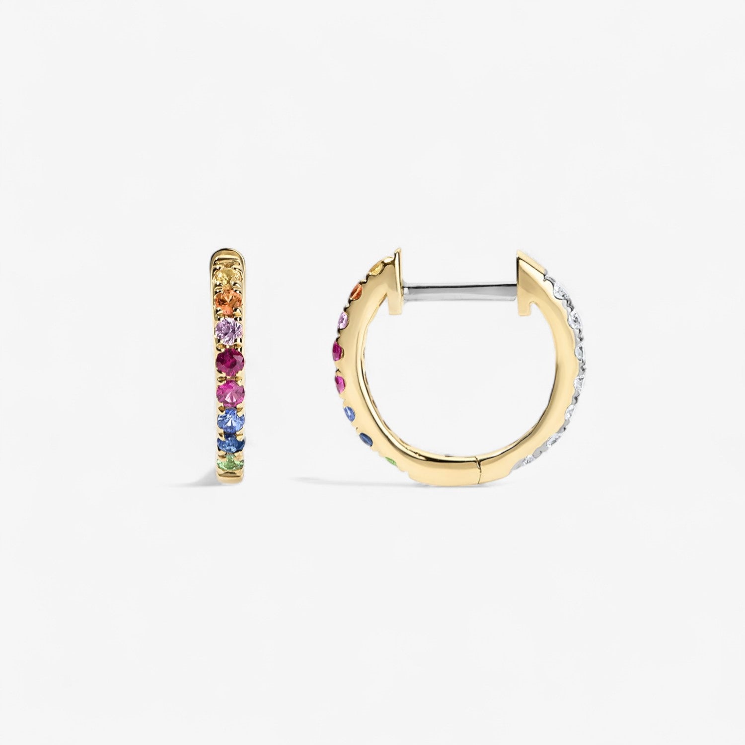 Gemma Rainbow and Diamond Reversible Huggie