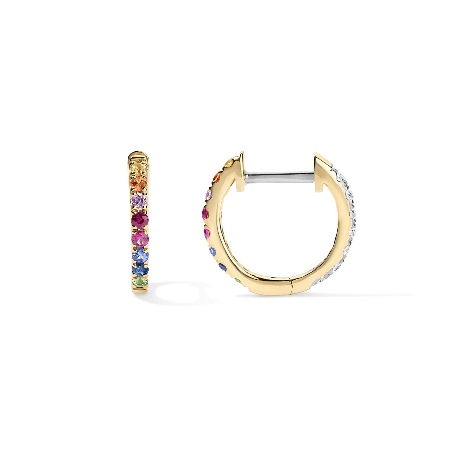 Gemma Rainbow and Diamond Reversible Huggie