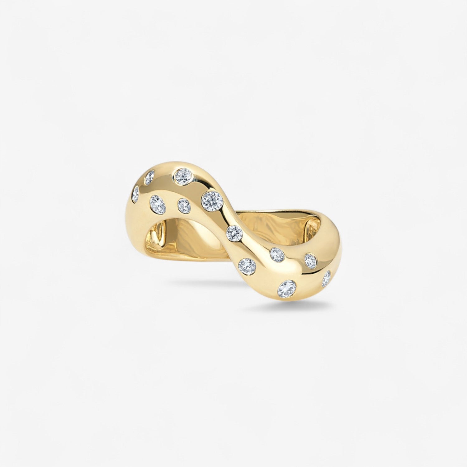 Madison Scattered Diamond Domed Wavy Band